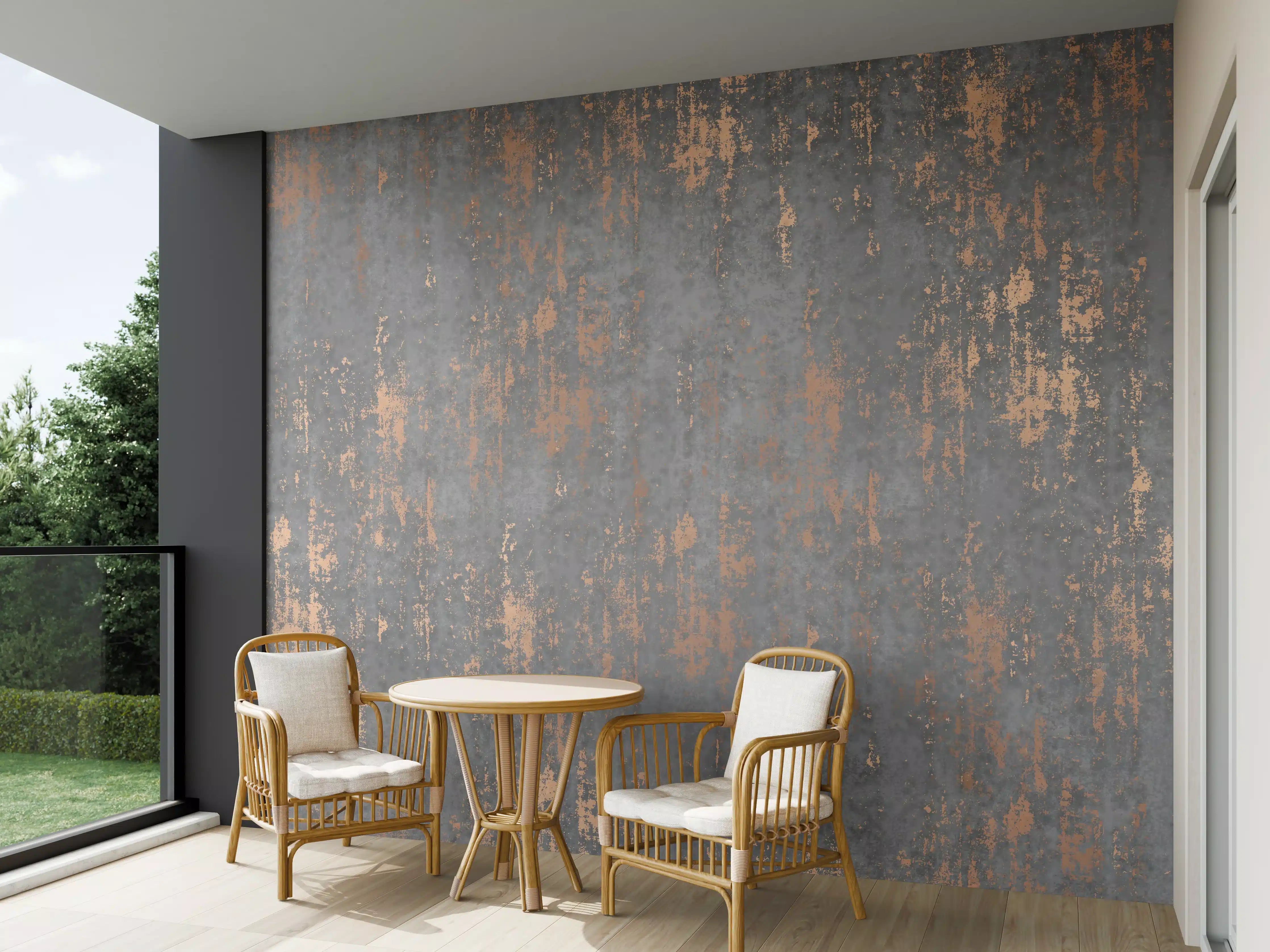 Wandverkleidung außen - Graue Textur mit goldenen Akzenten