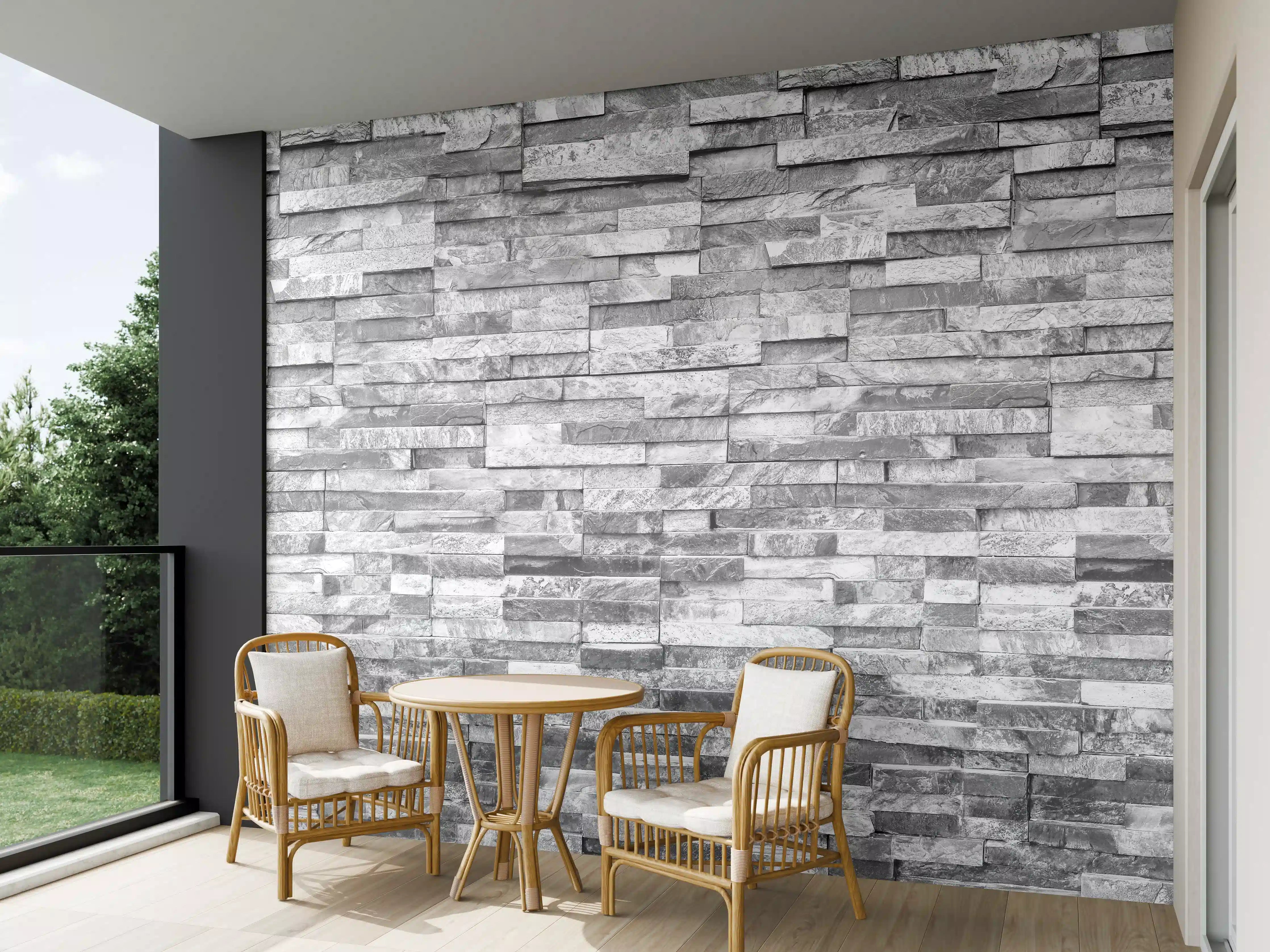 Wandverkleidung außen - Graue moderne Ziegelwand