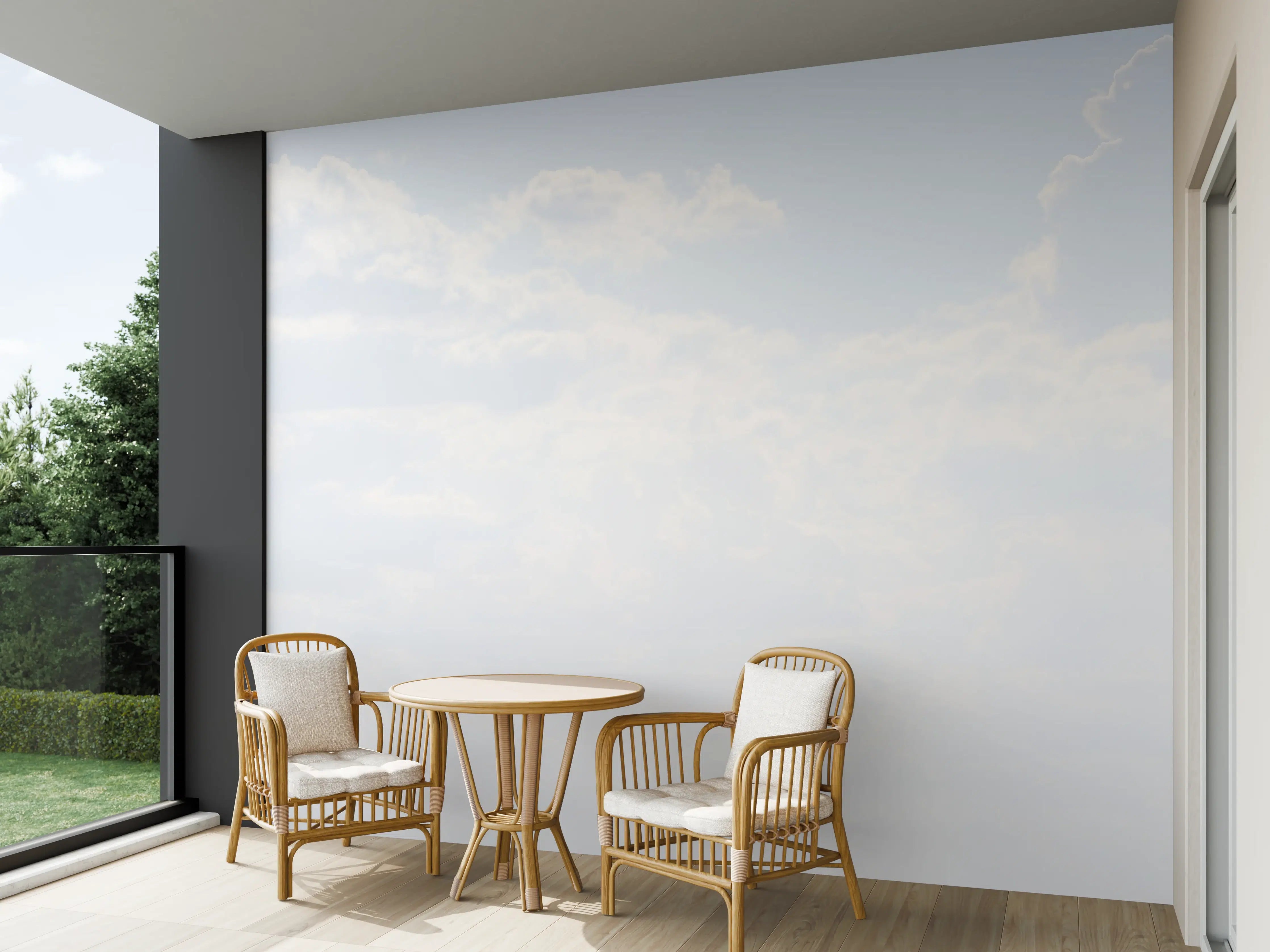 Wandverkleidung außen - Grauer Himmel mit einsamem Baum