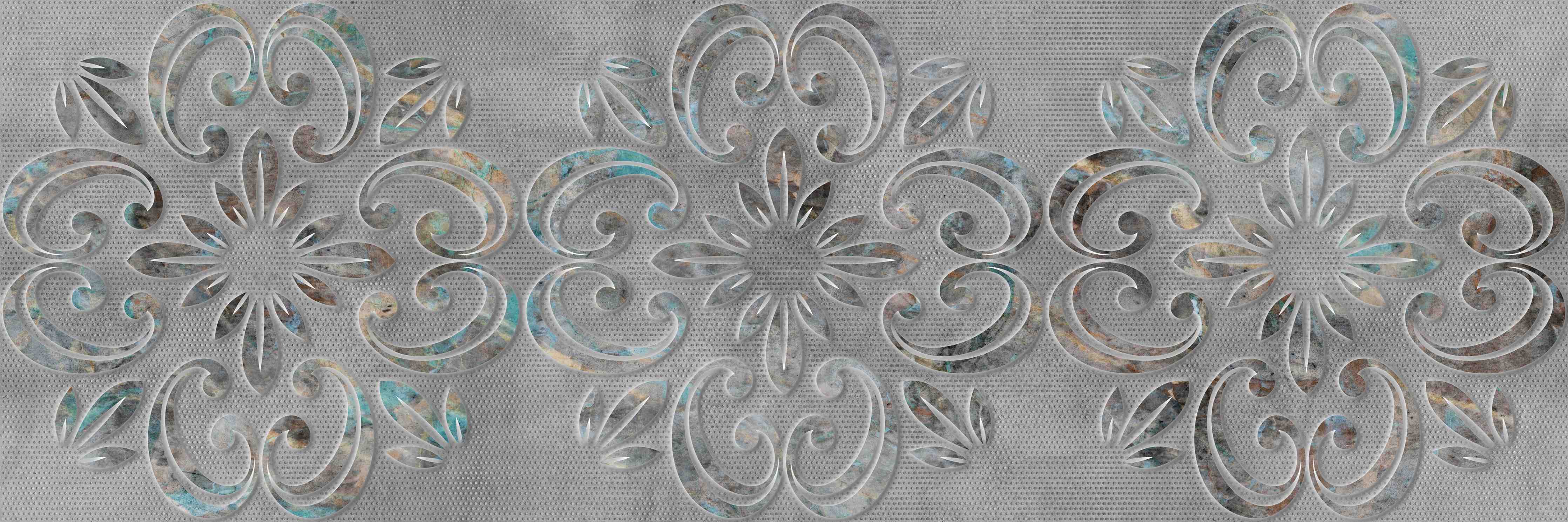 Wandverkleidung außen-Graues Ornamentmuster - Zementwandtextur
