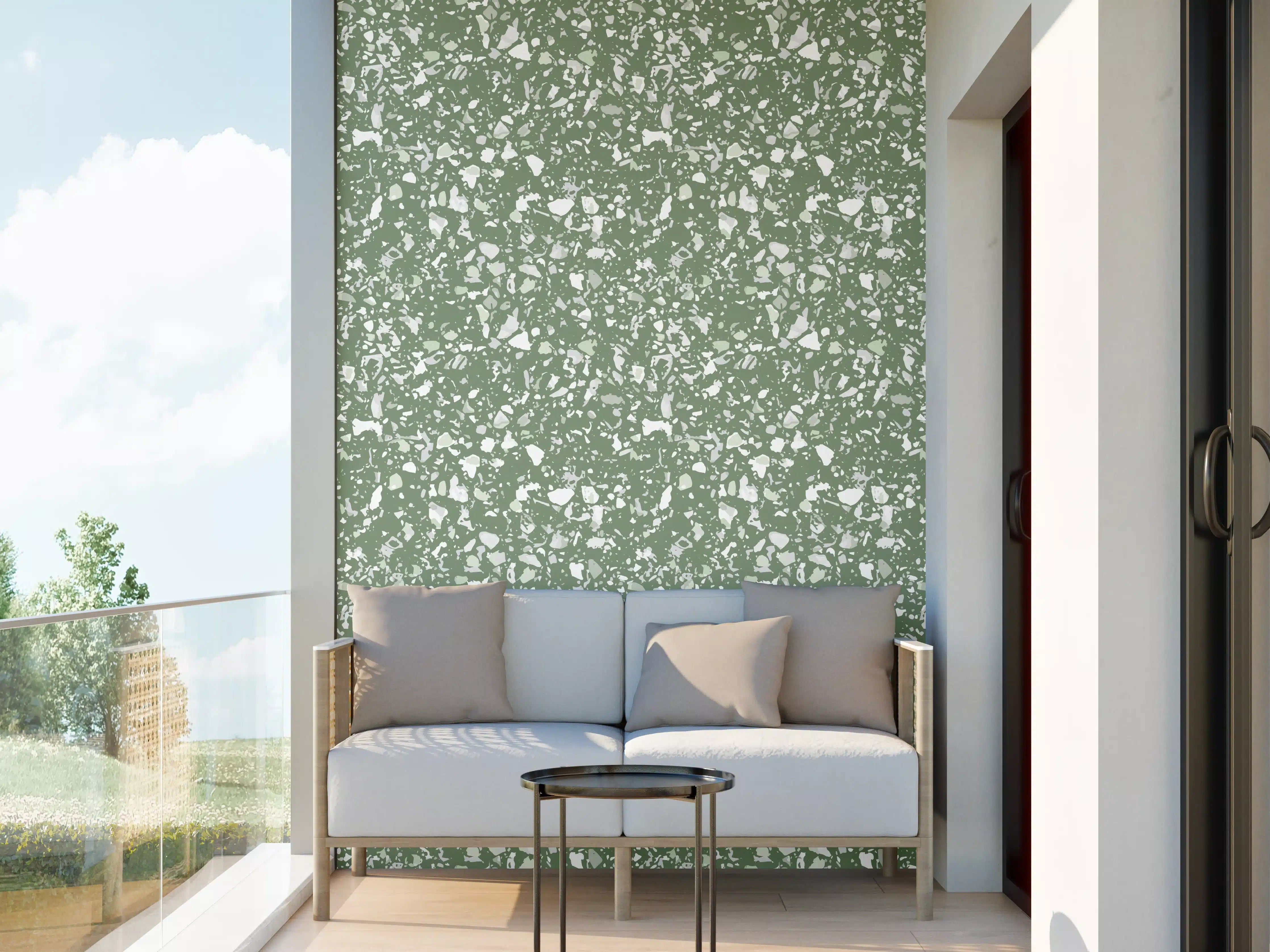 Wandverkleidung außen - Grüne Terrazzo-Olive-Textur