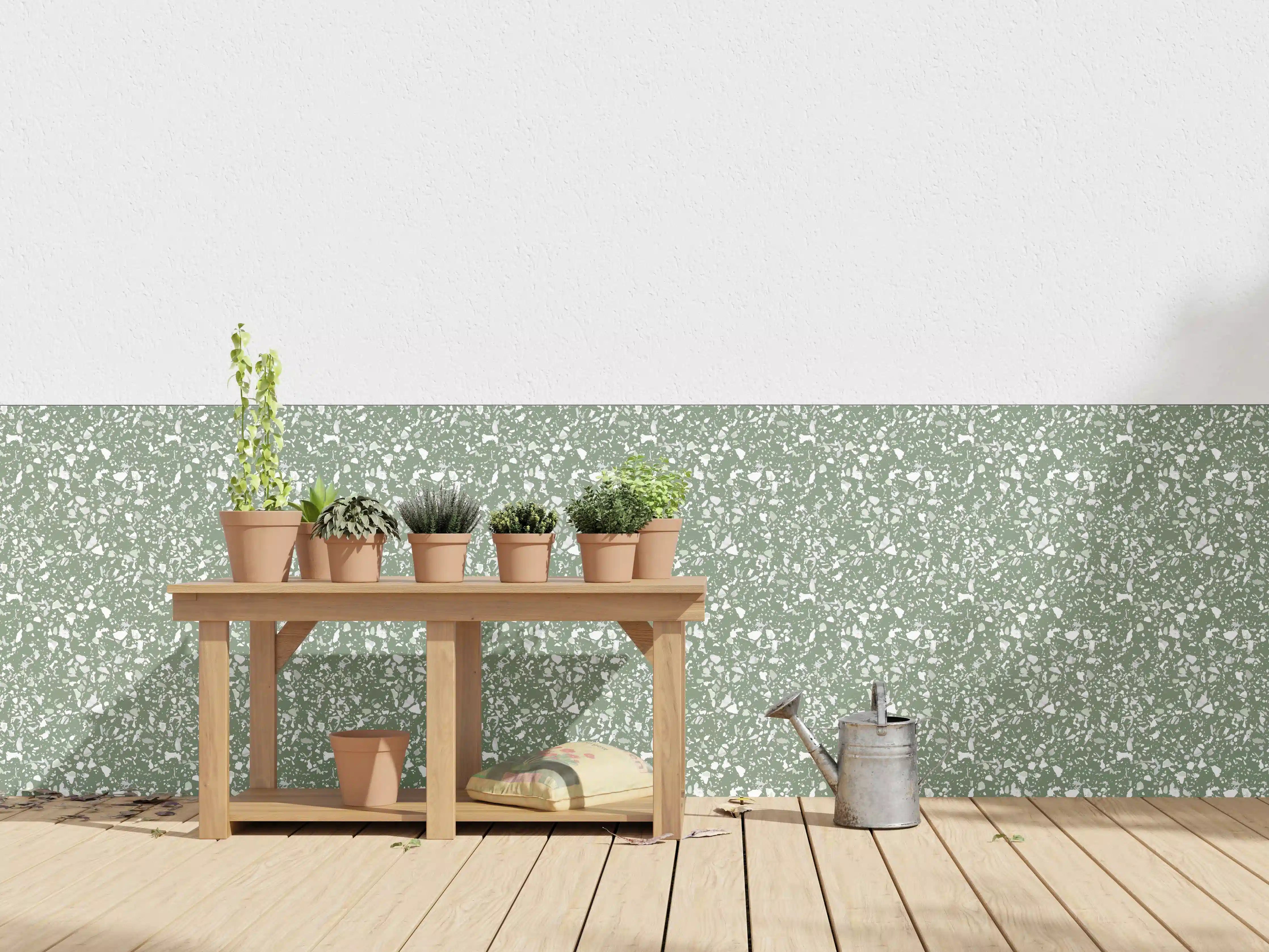 Wandverkleidung außen - Grüne Terrazzo-Olive-Textur