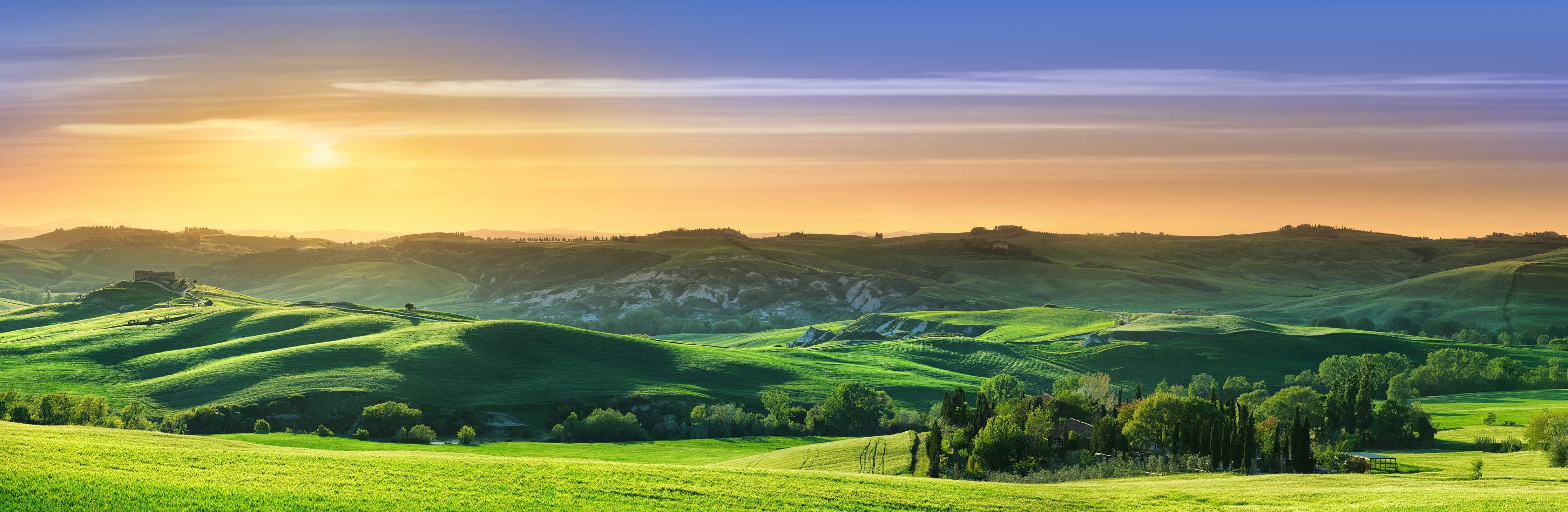 Wandverkleidung außen-Grüne Toskana Panorama