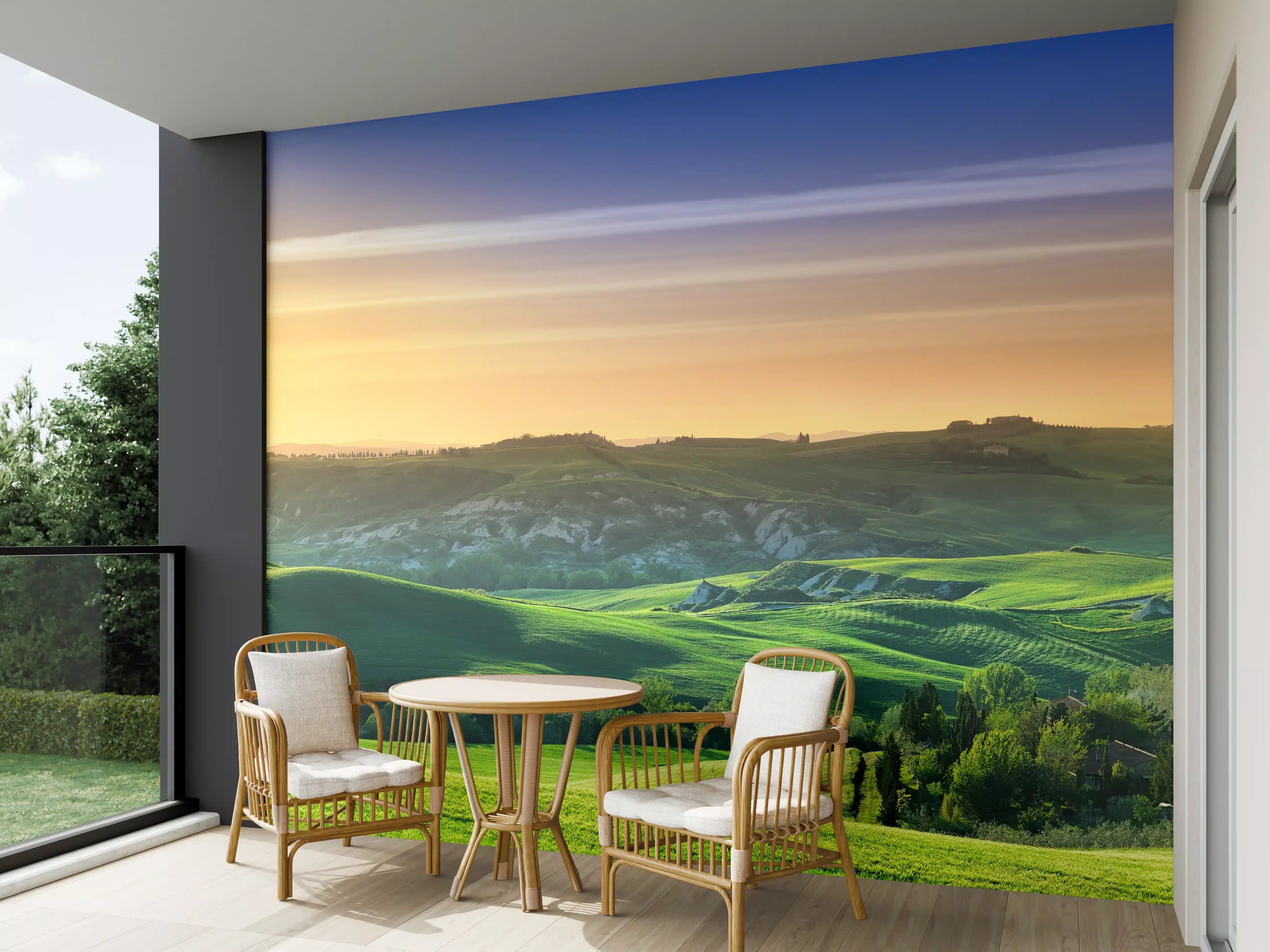 Wandverkleidung außen - Grüne Toskana Panorama