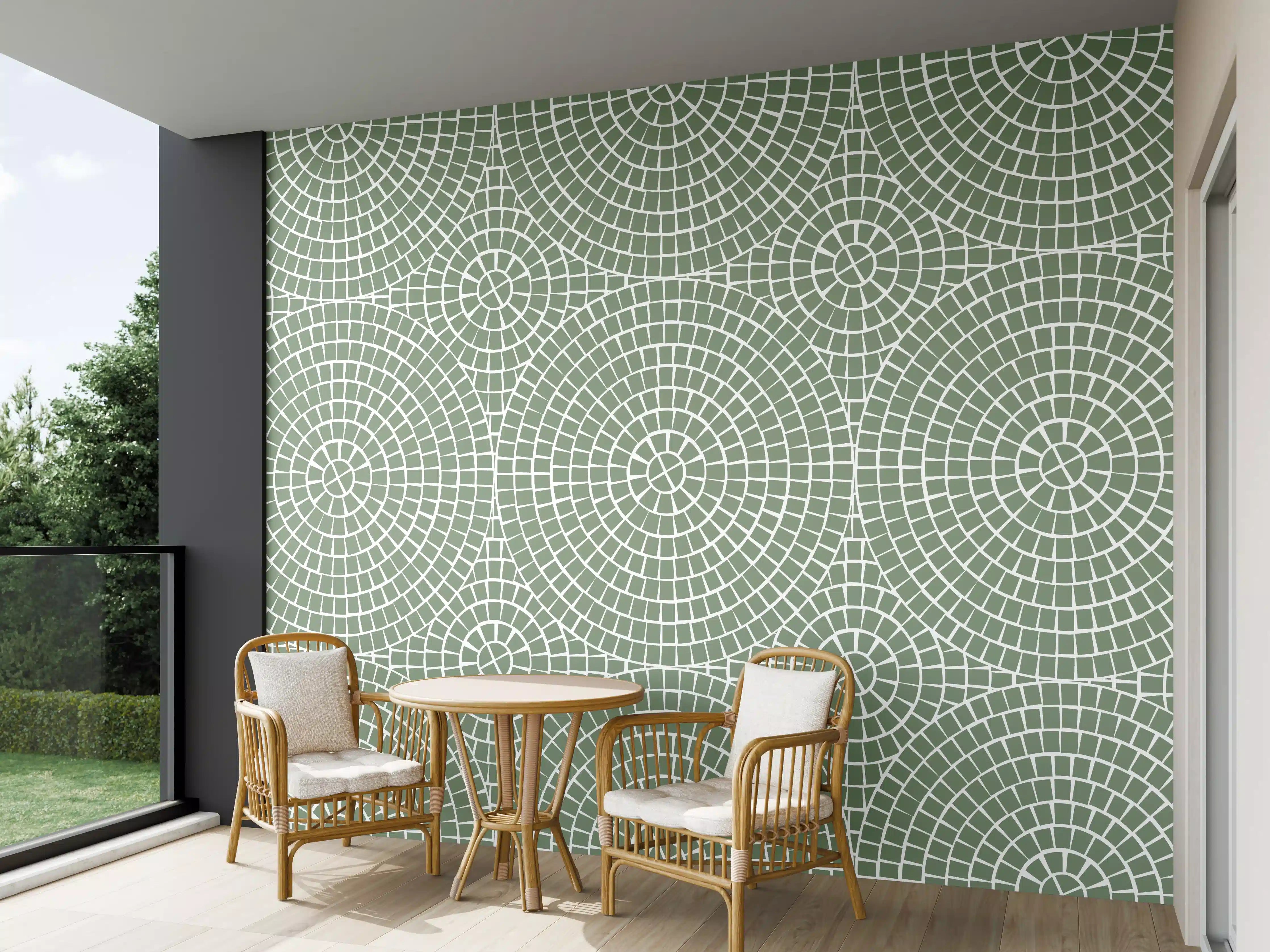 Wandverkleidung außen - Grüner Mosaik-Textur