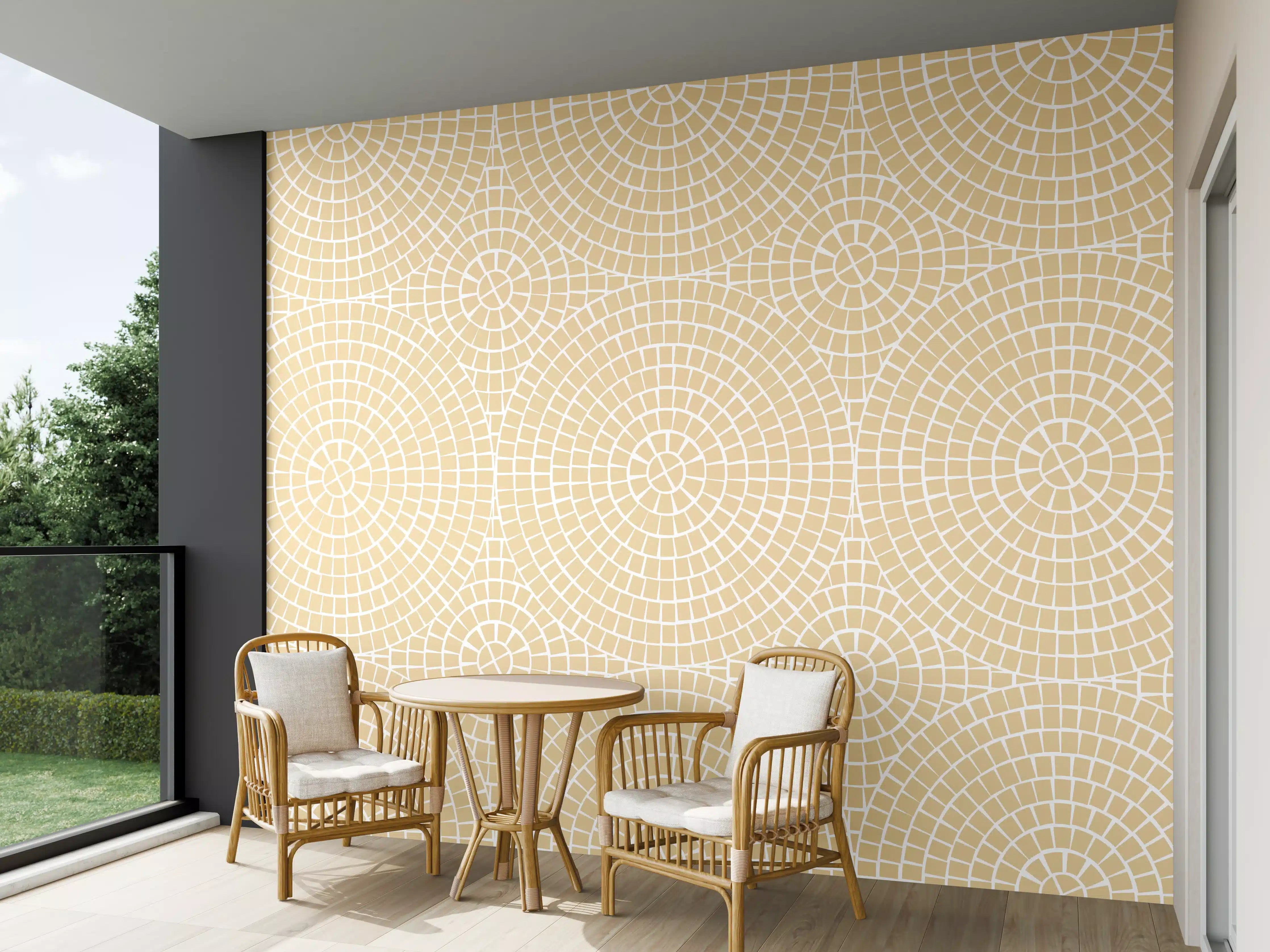 Wandverkleidung außen - Helle Sandstein-Mosaikfliese