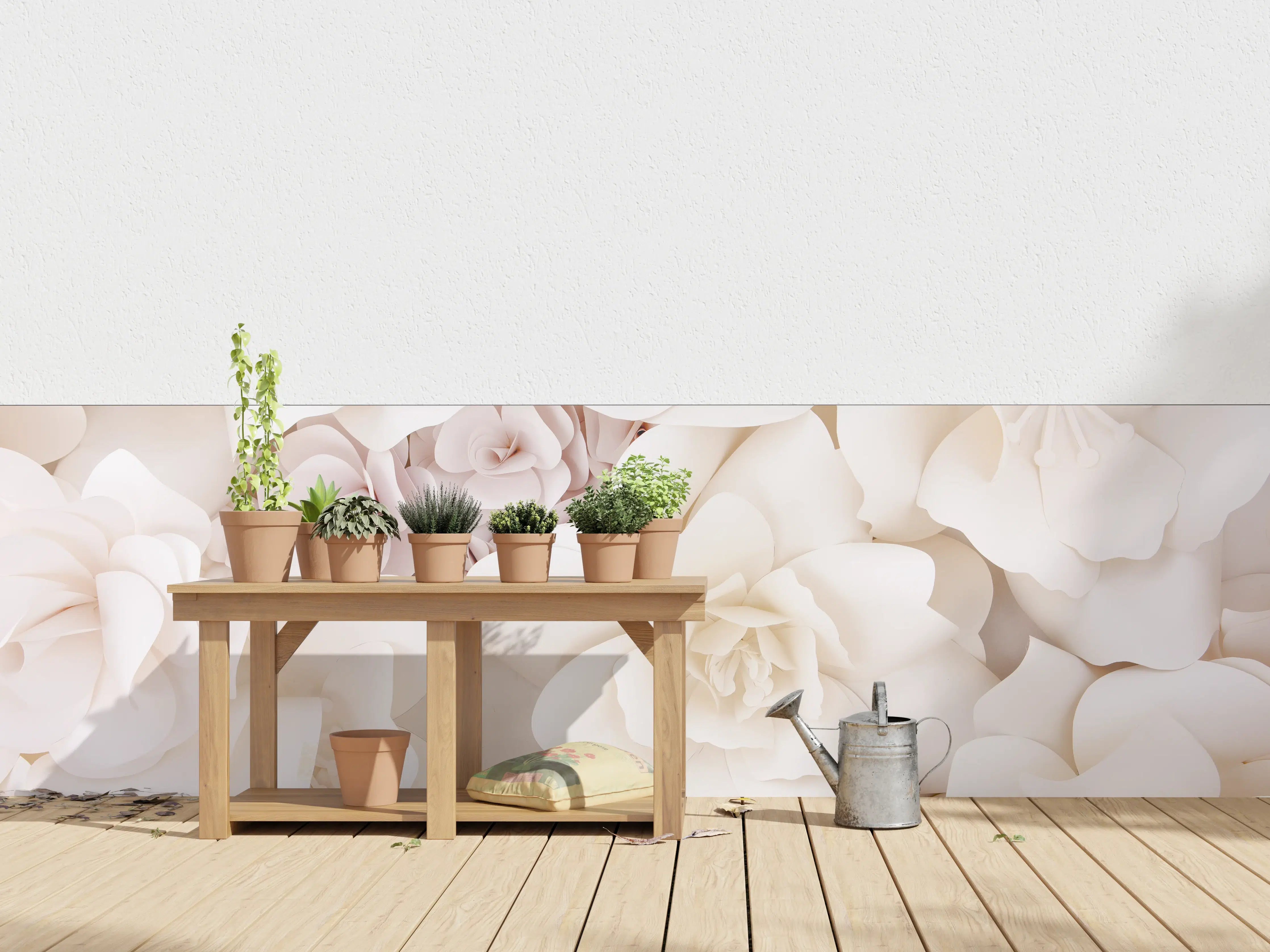 Wandverkleidung außen - Helle ästhetische Papierblumen
