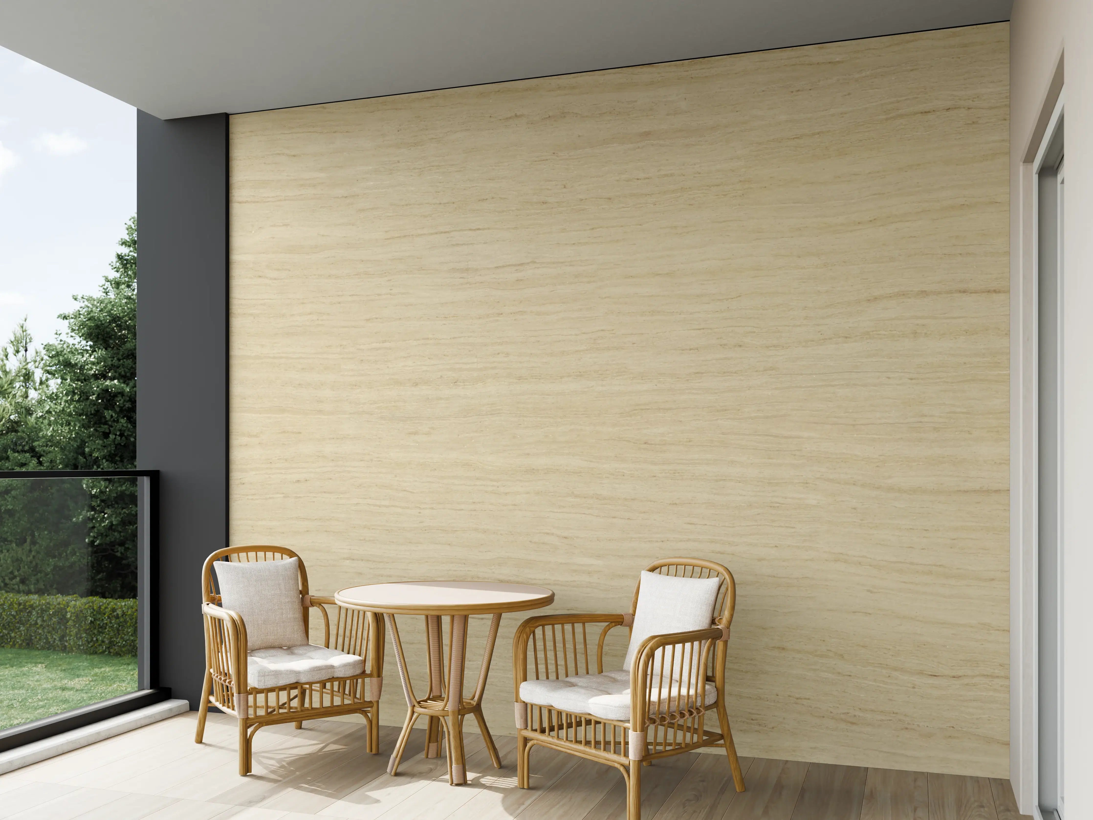 Wandverkleidung außen - Helle feine Holzoptik