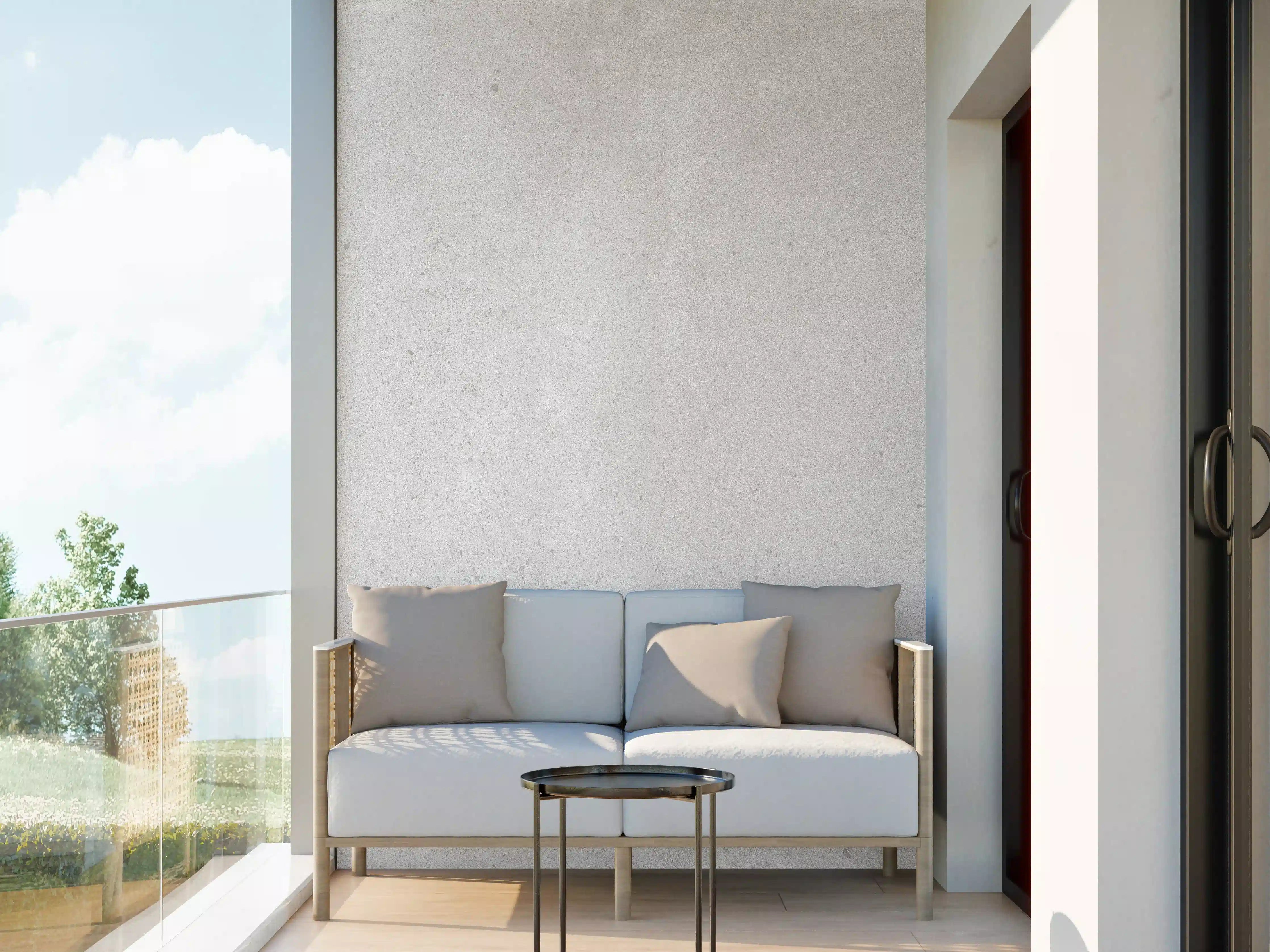 Wandverkleidung außen - Hellgraues Mamor Design