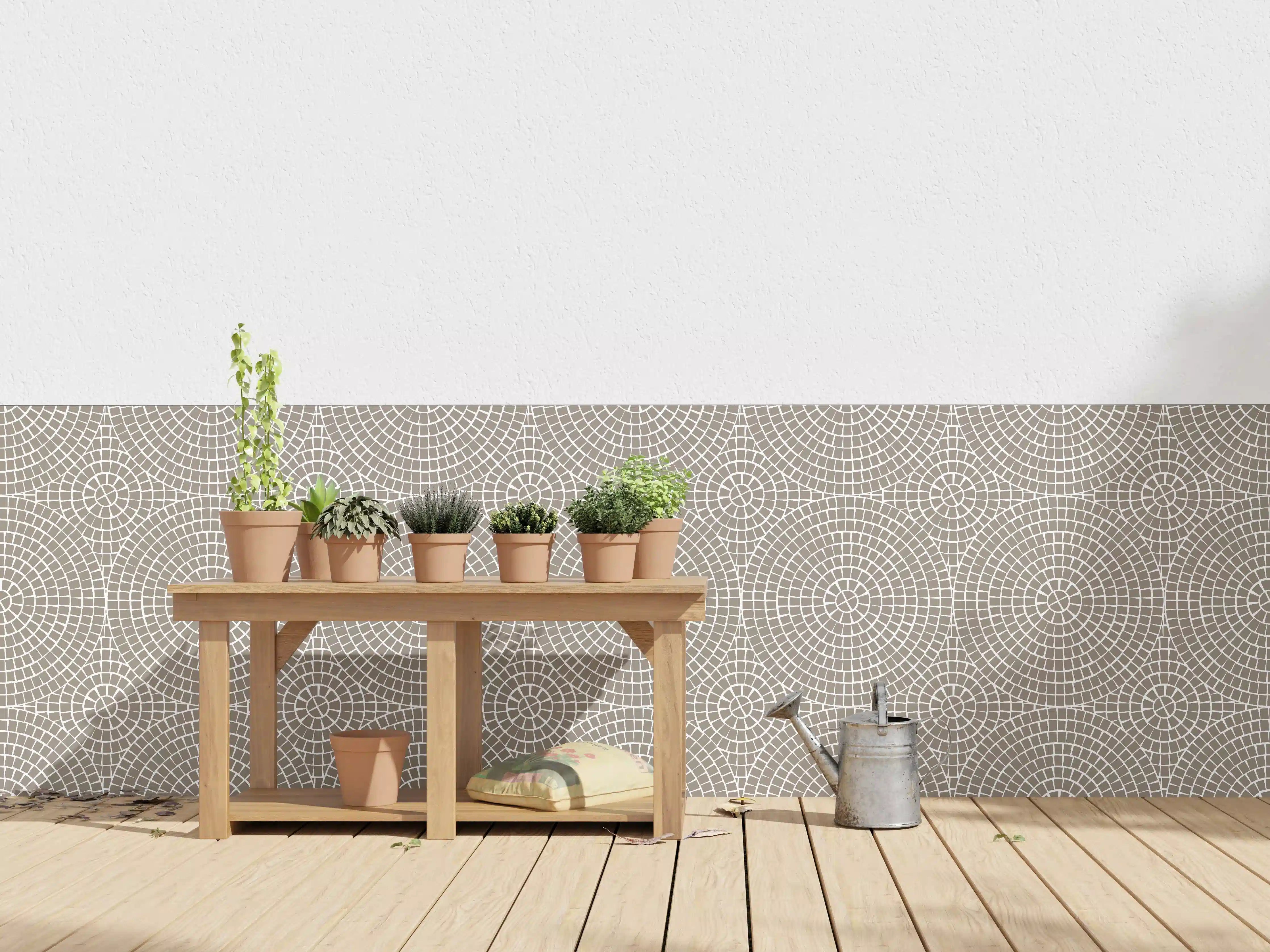 Wandverkleidung außen - Hellgraues Mosaik mit eleganter Optik