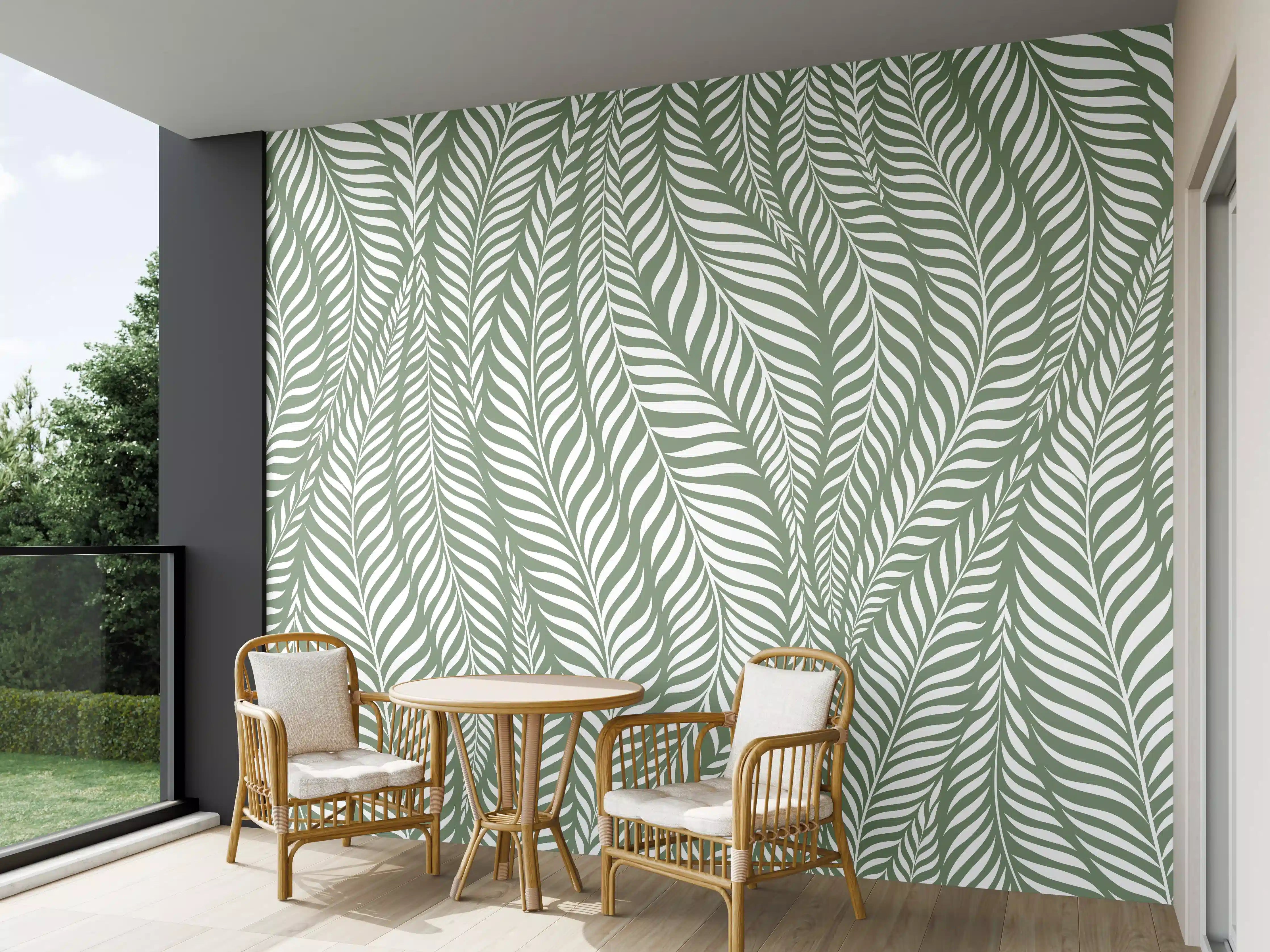 Wandverkleidung außen - Hellgrüne, elegante Wandgestaltung