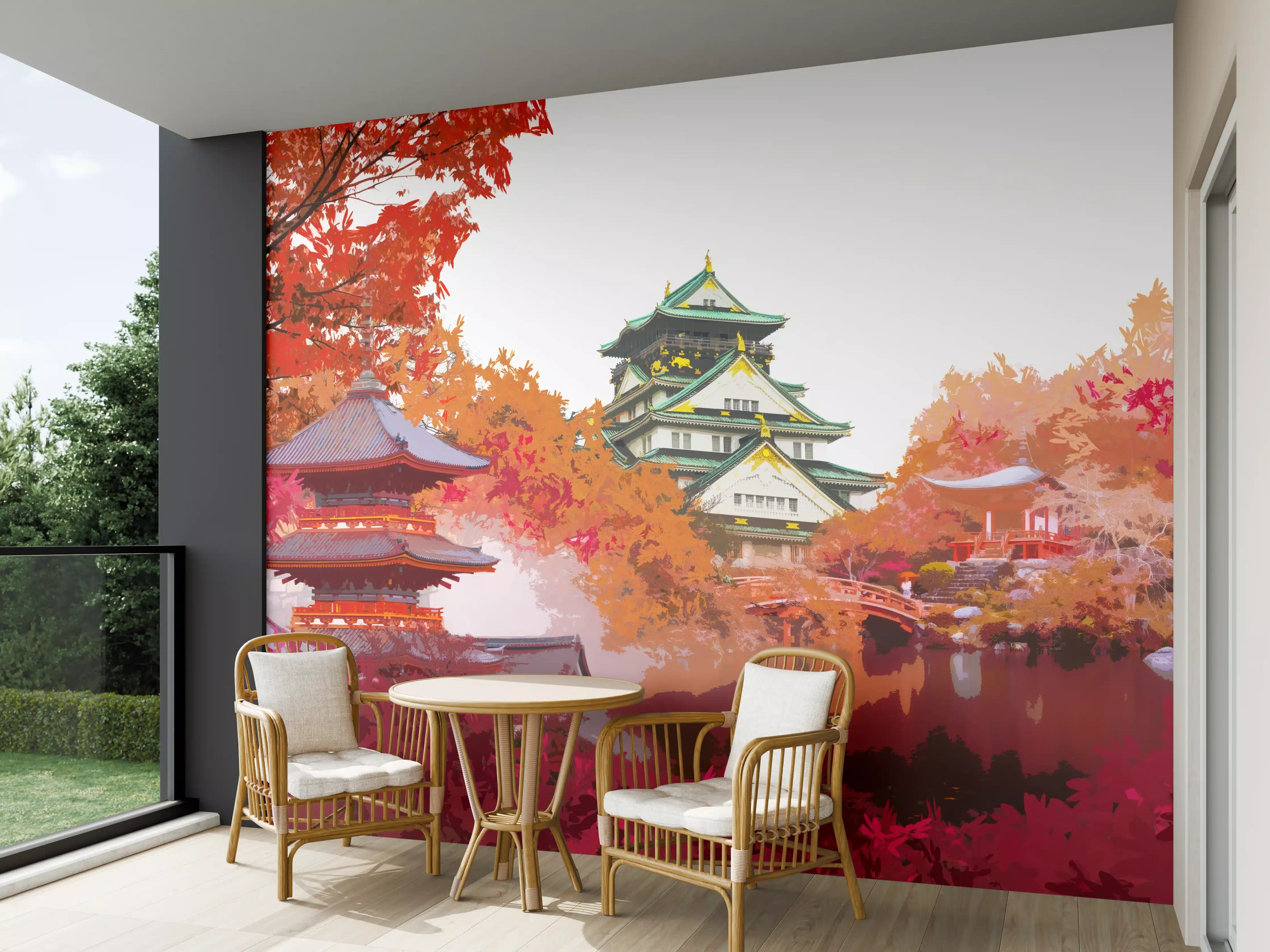 Wandverkleidung außen - Herbst Japan Reise - Gemälde