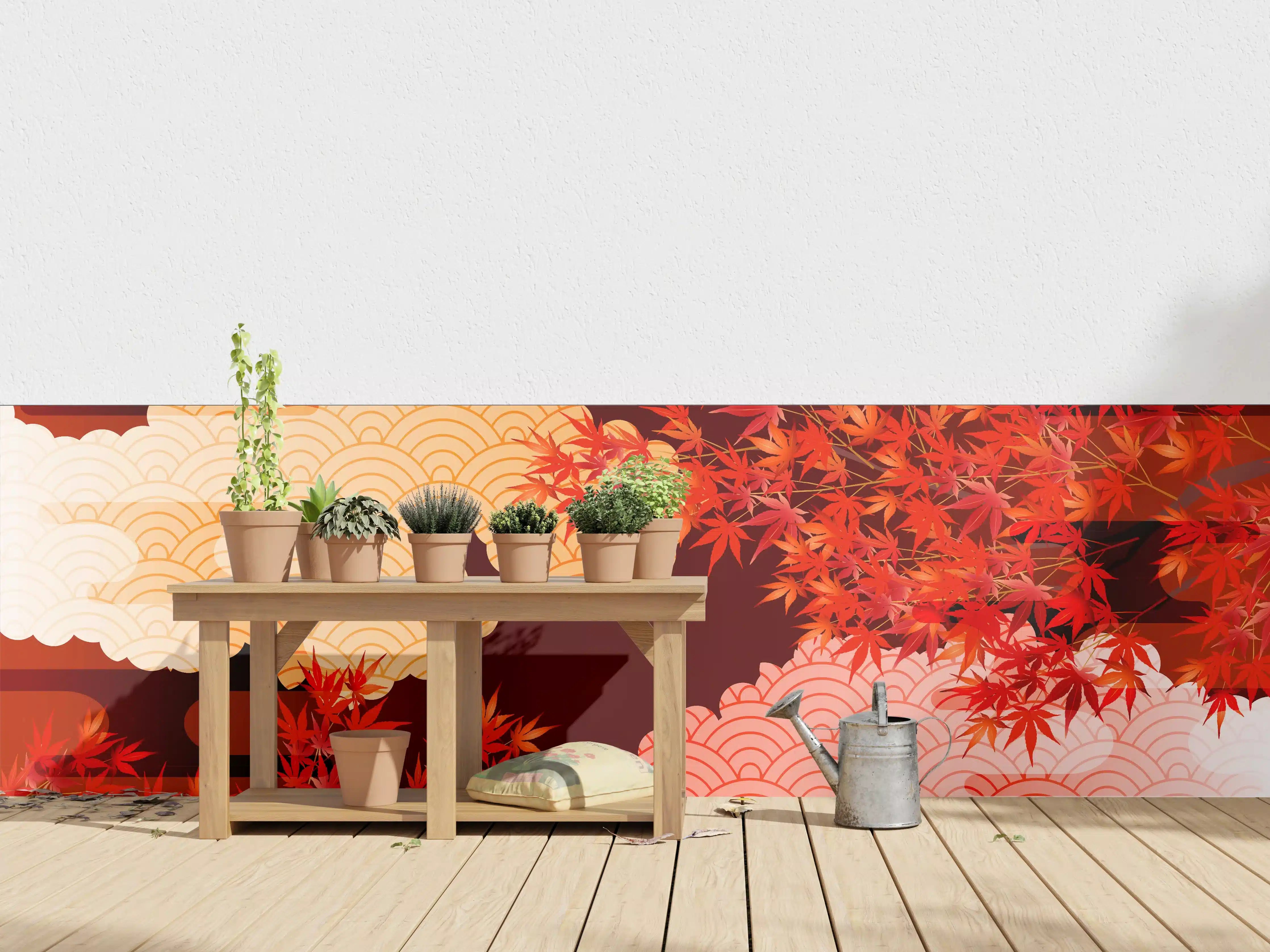 Wandverkleidung außen - Herbstliche Ahornblätter-Muster