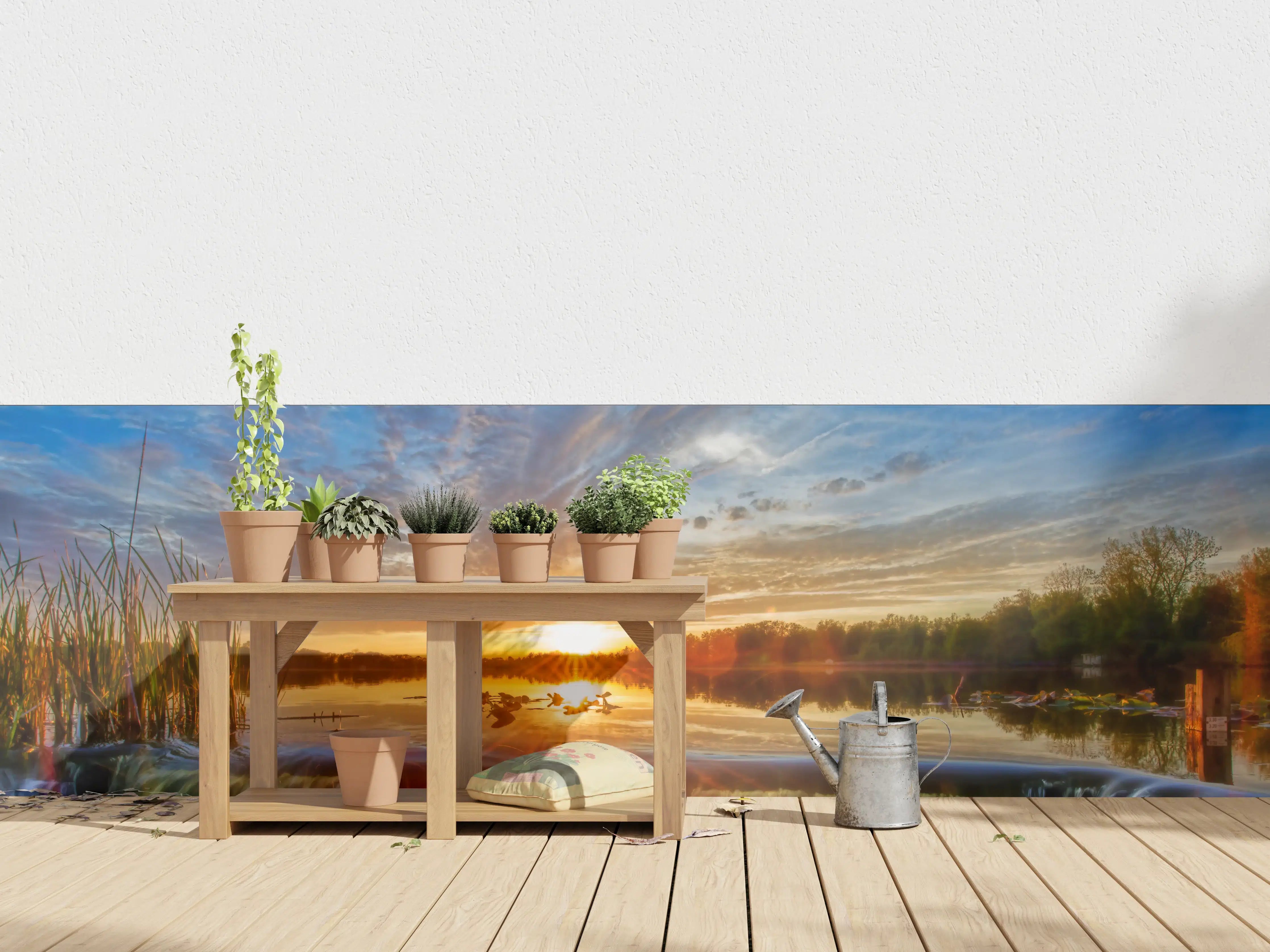 Wandverkleidung außen - Herbstlicher Sonnenuntergang