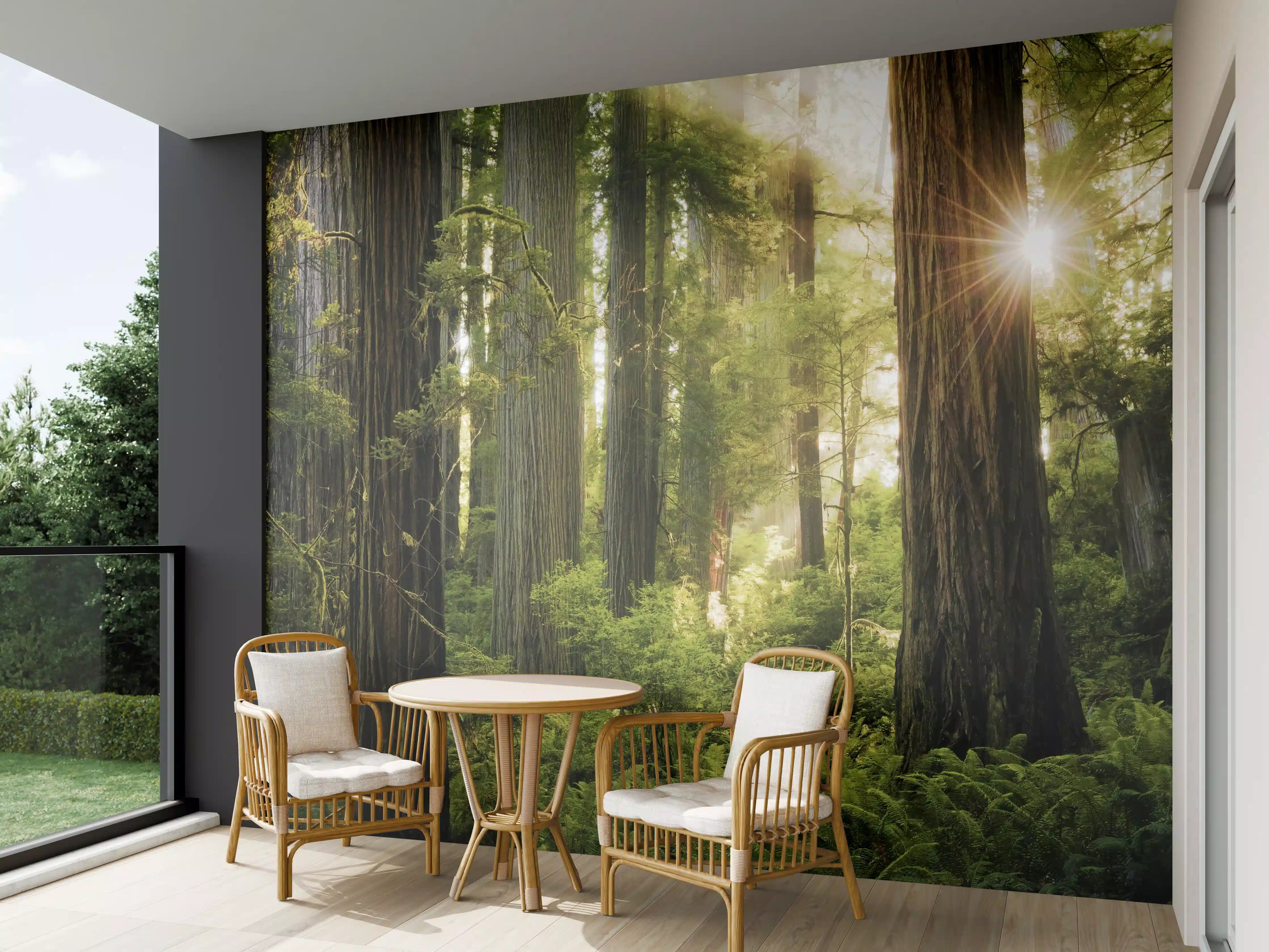 Wandverkleidung außen - Herbstwald Lichtspiel