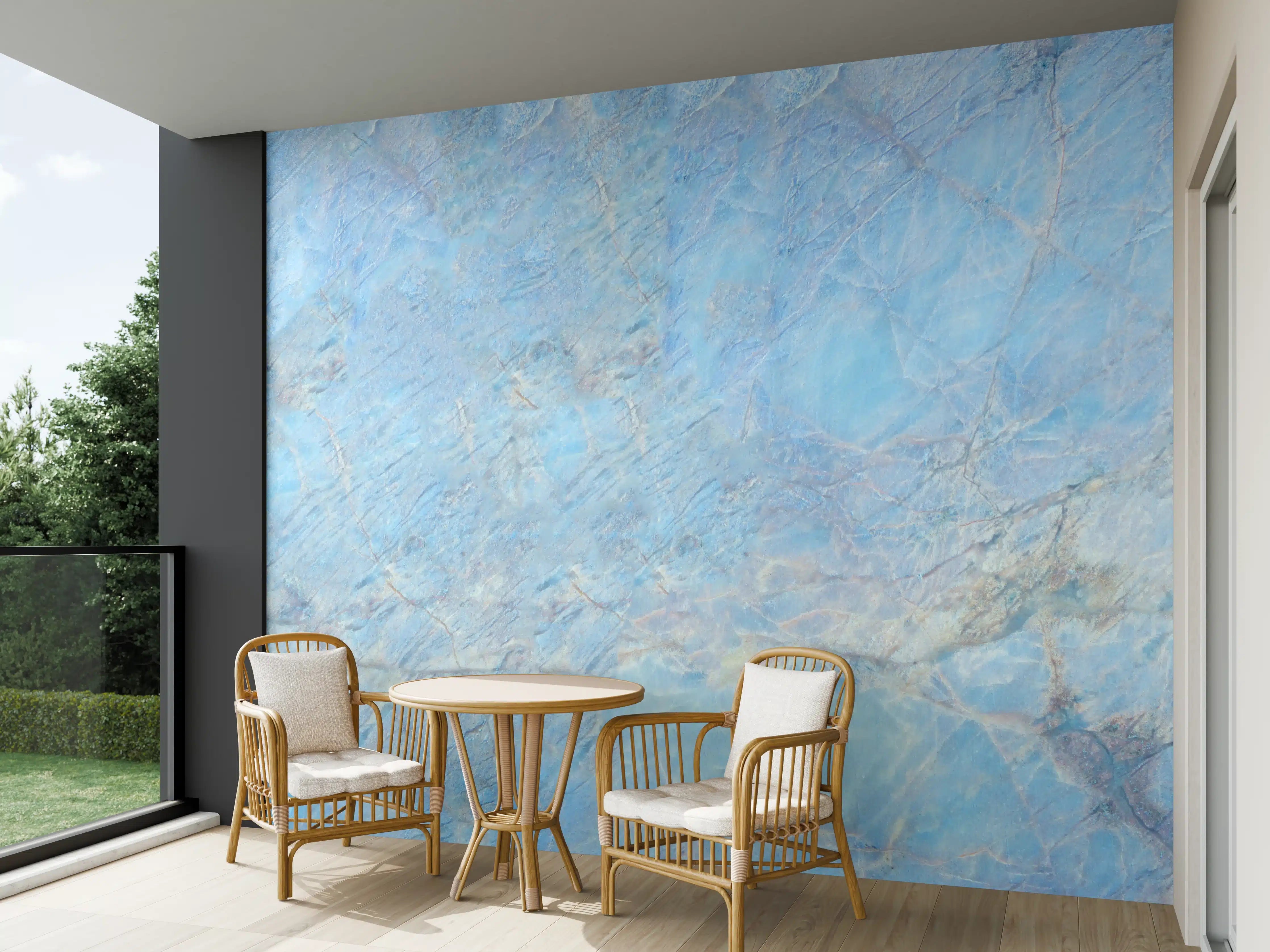 Wandverkleidung außen - Himmel und Wolken in Blau-Tönen