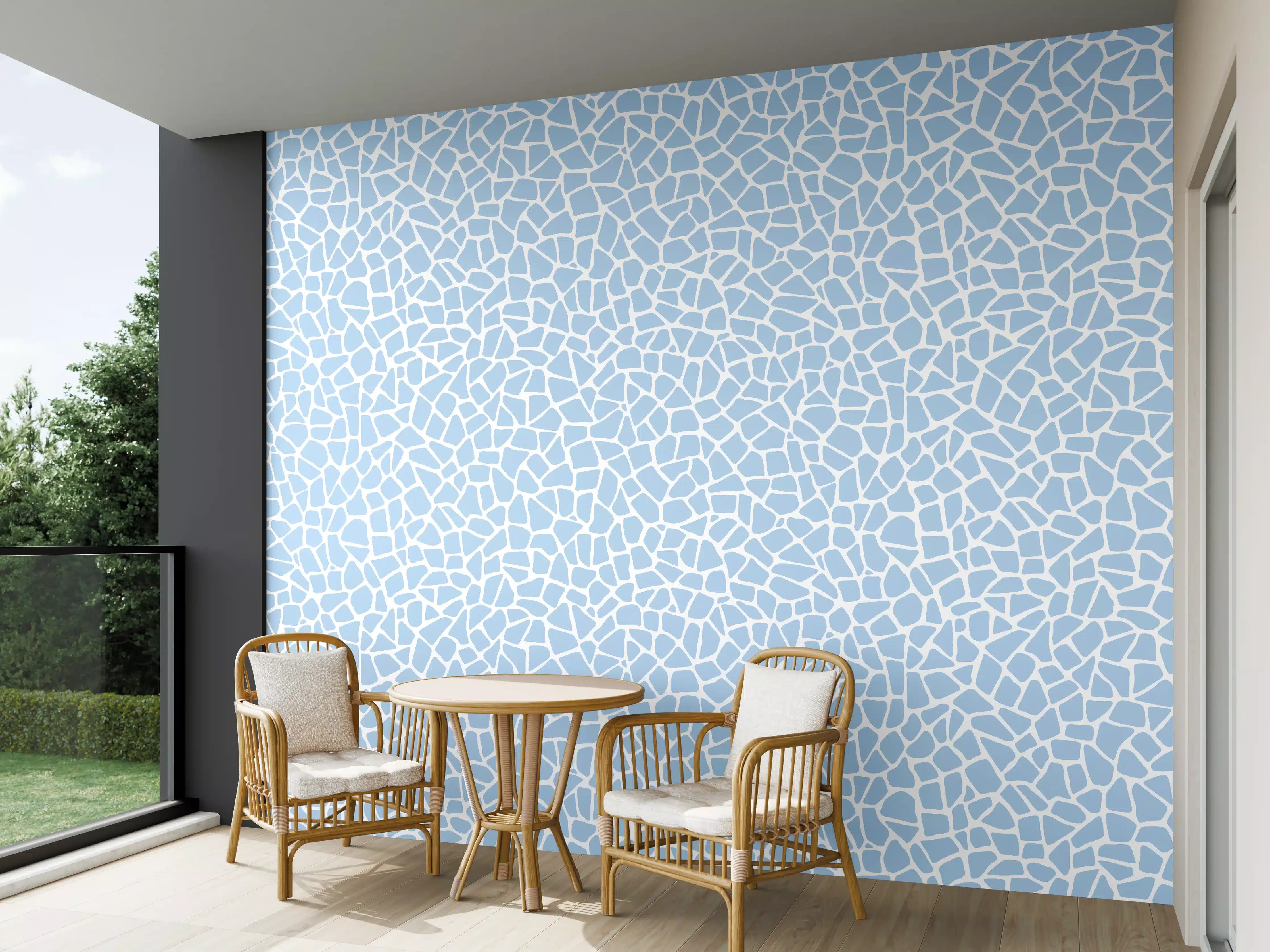 Wandverkleidung außen - Himmelblauer Backsplash