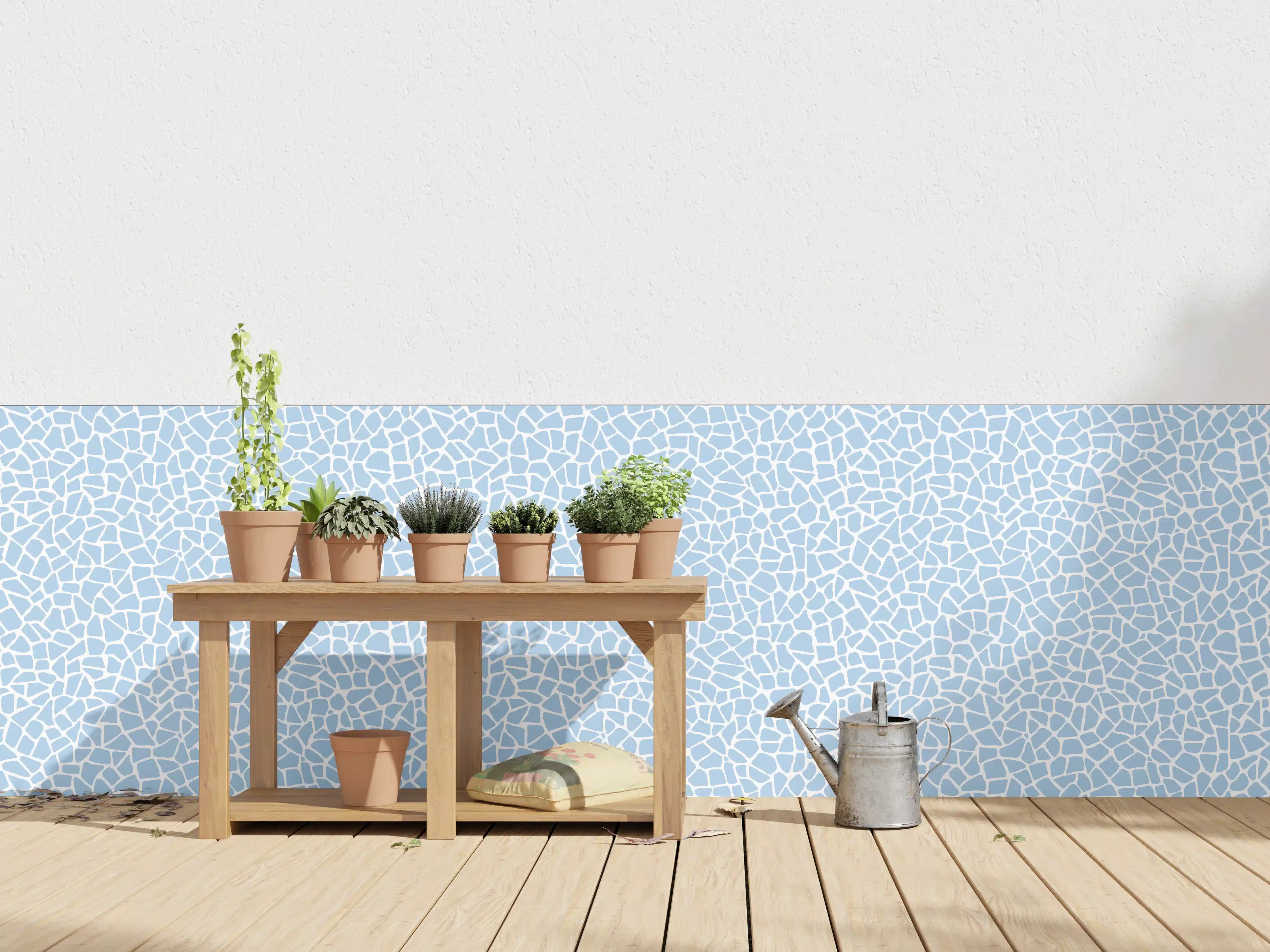 Wandverkleidung außen - Himmelblauer Backsplash