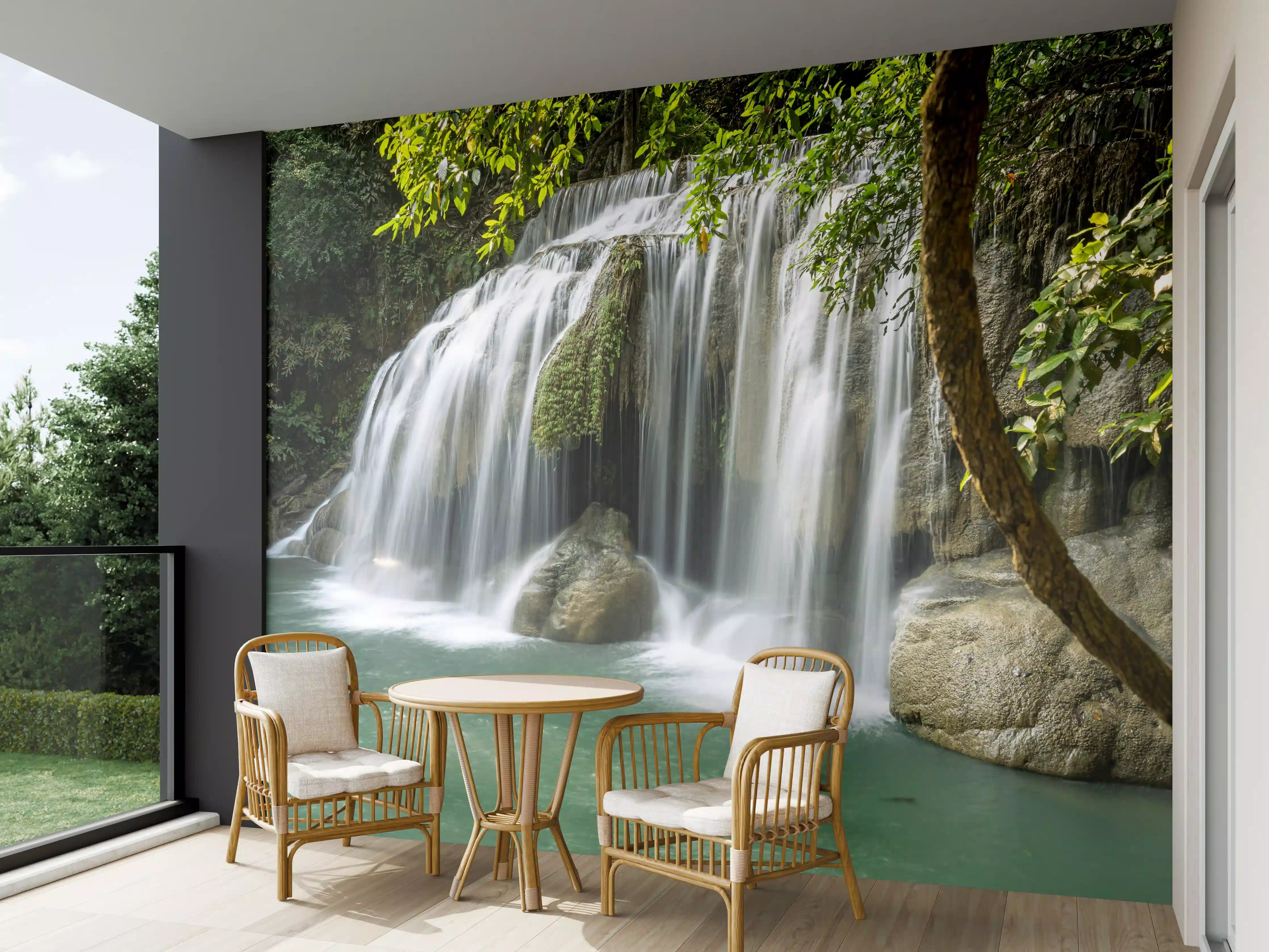 Wandverkleidung außen - Himmlischer Erawan-Wasserfall - Thailand