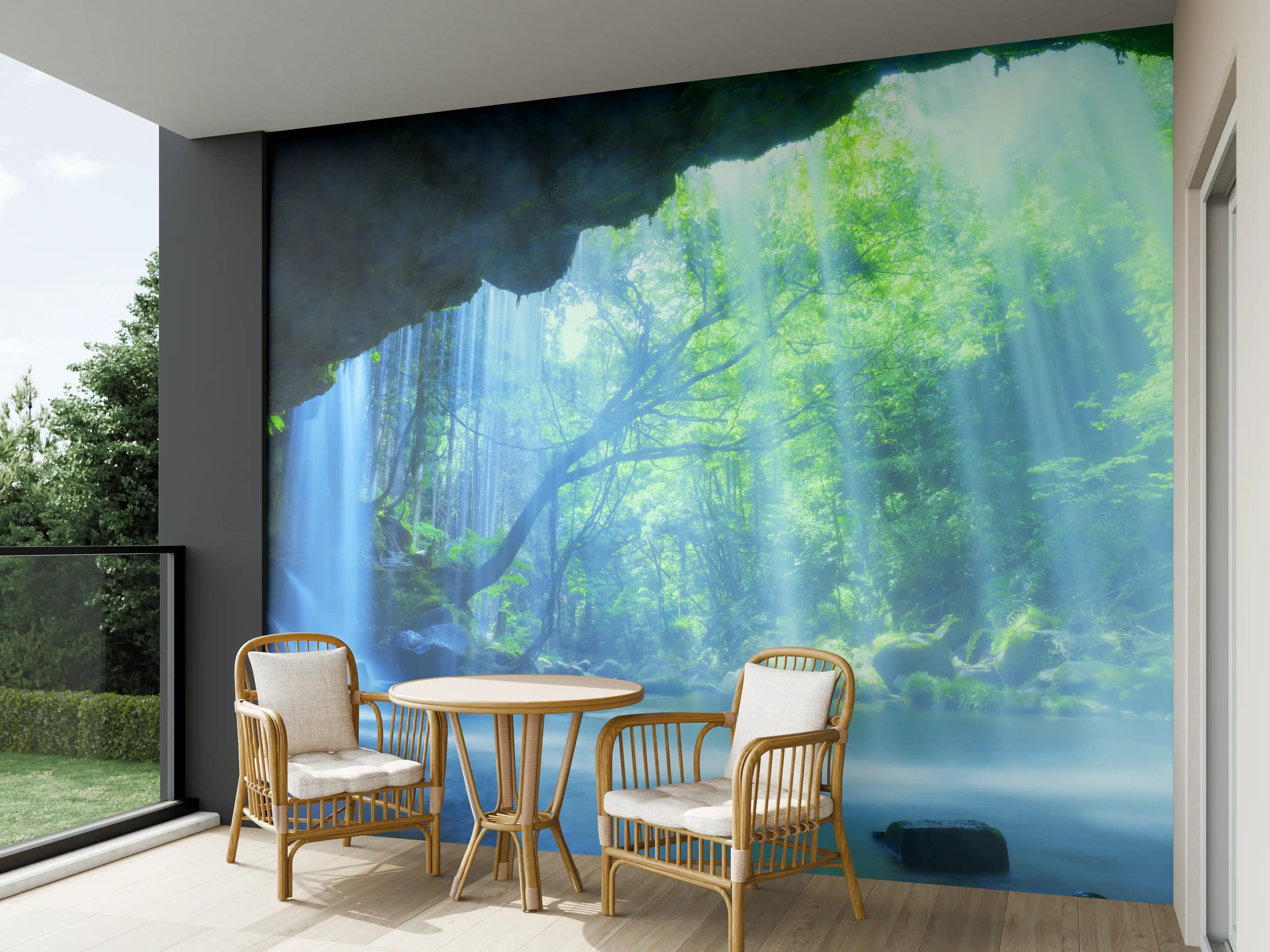 Wandverkleidung außen - Hinter Nabigataki-Wasserfall Ansicht