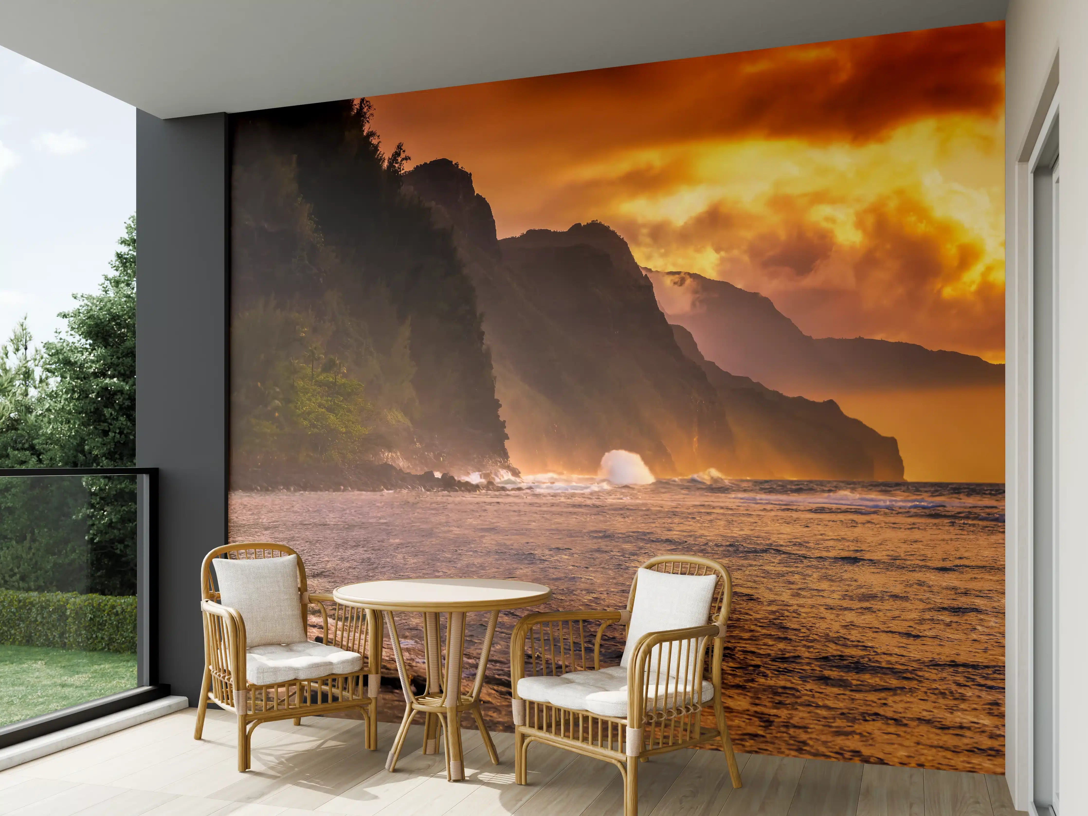 Wandverkleidung außen - Hochzeitspaar auf Hawaii