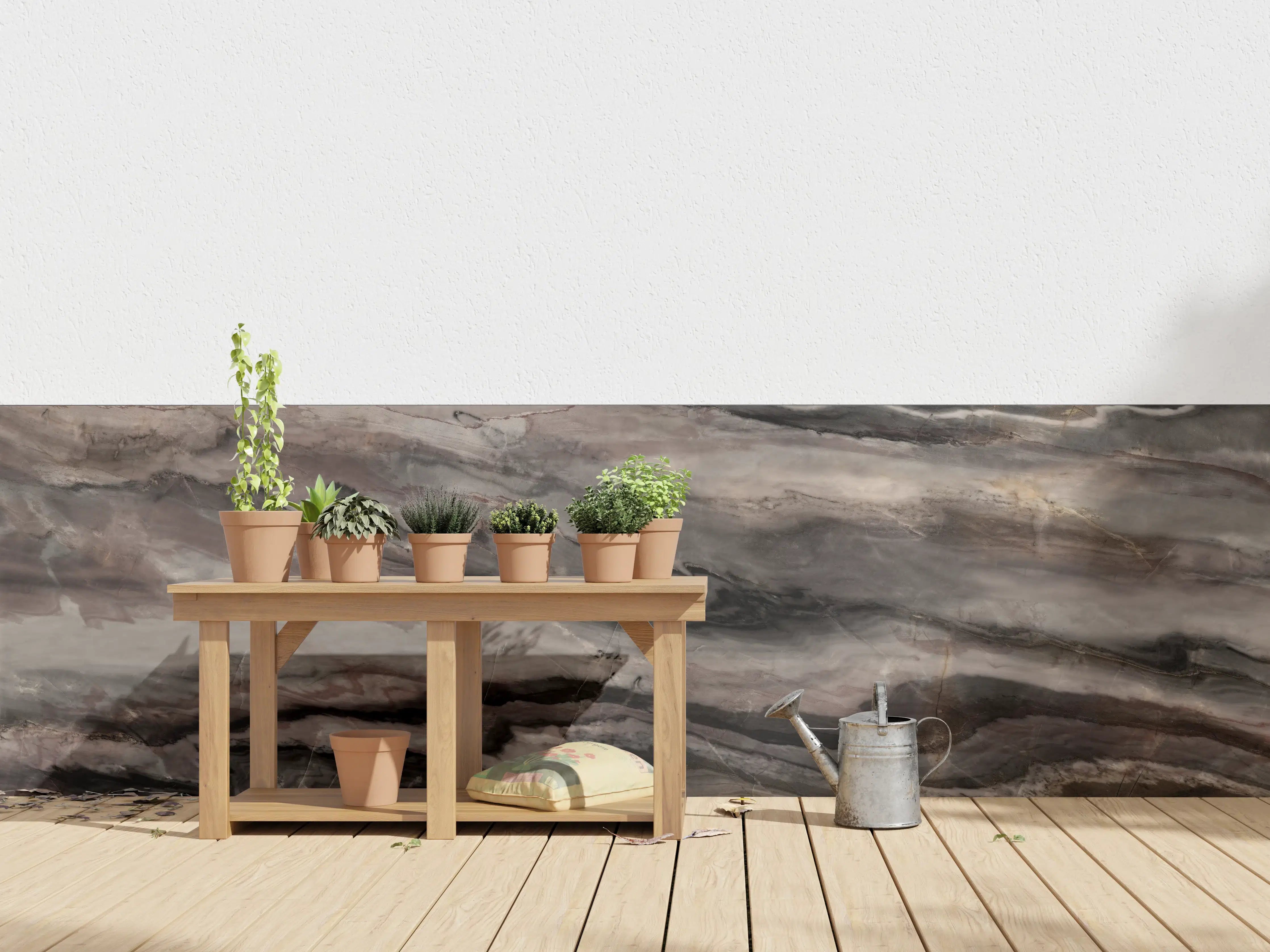 Wandverkleidung außen - Holz-Marmor Textur