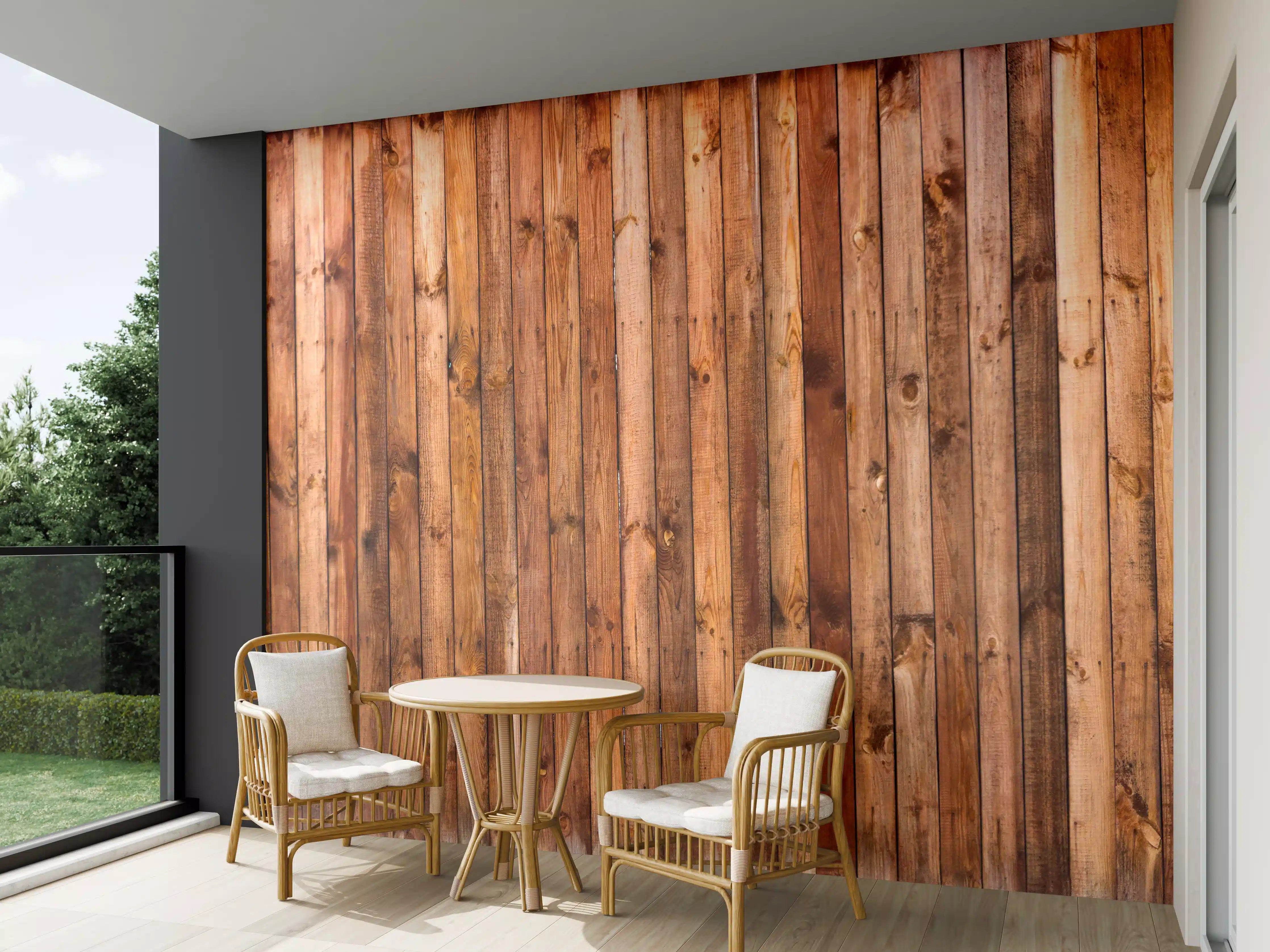 Wandverkleidung außen - Holzstruktur Planken Panorama