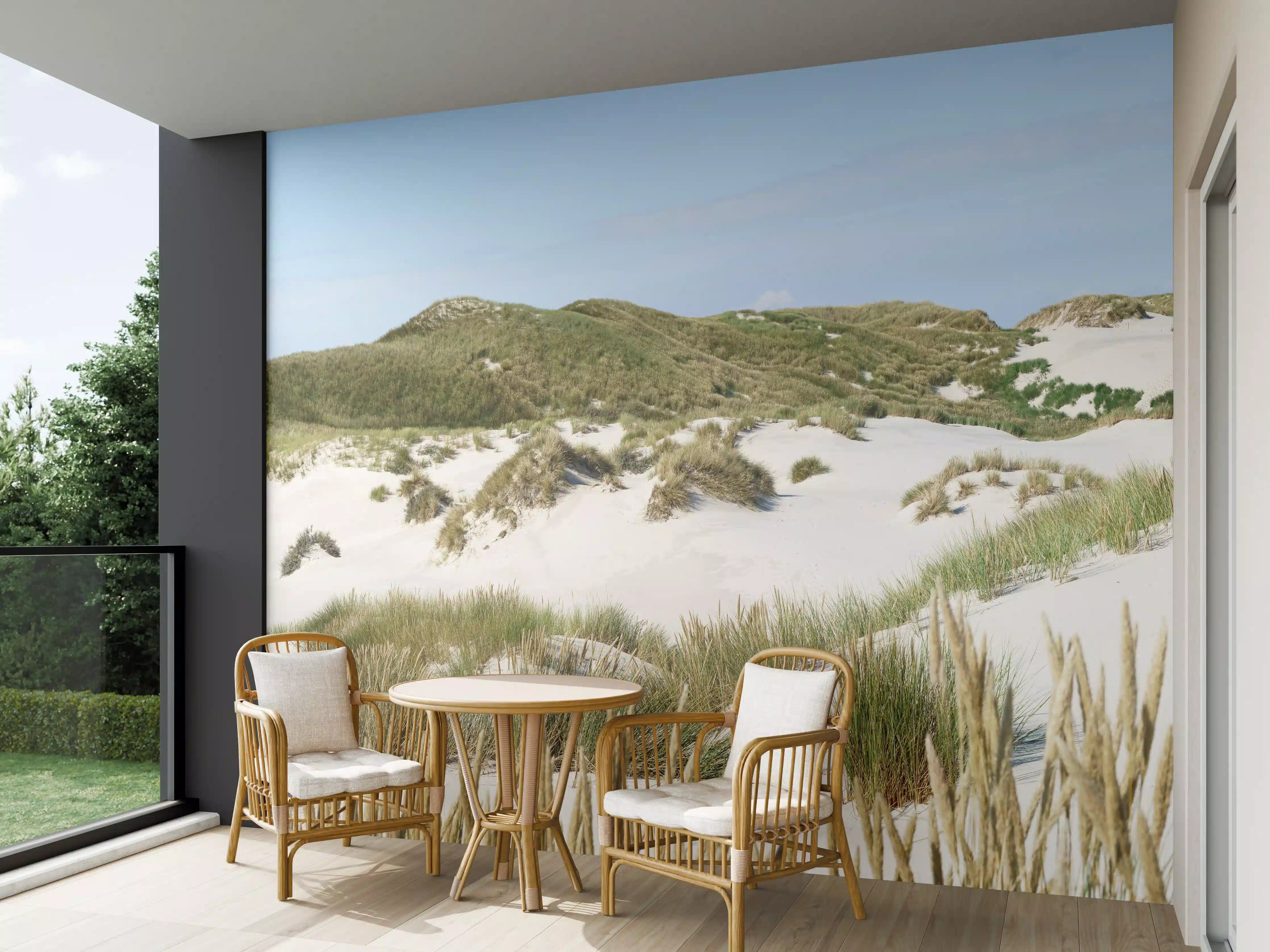 Wandverkleidung außen - Idyllische Dünenlandschaft am Meer