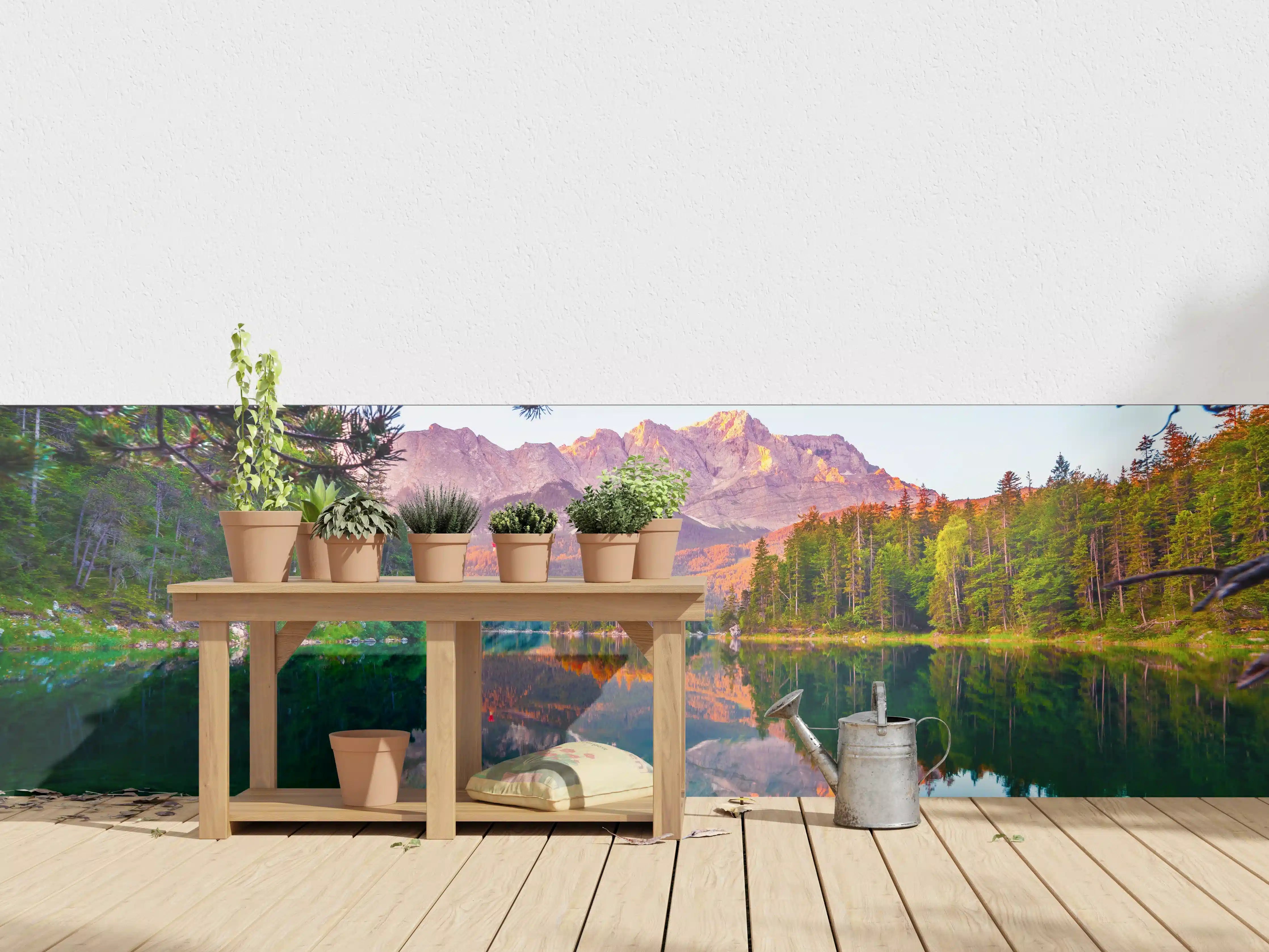 Wandverkleidung außen - Idyllischer Sommermorgen am Eibsee