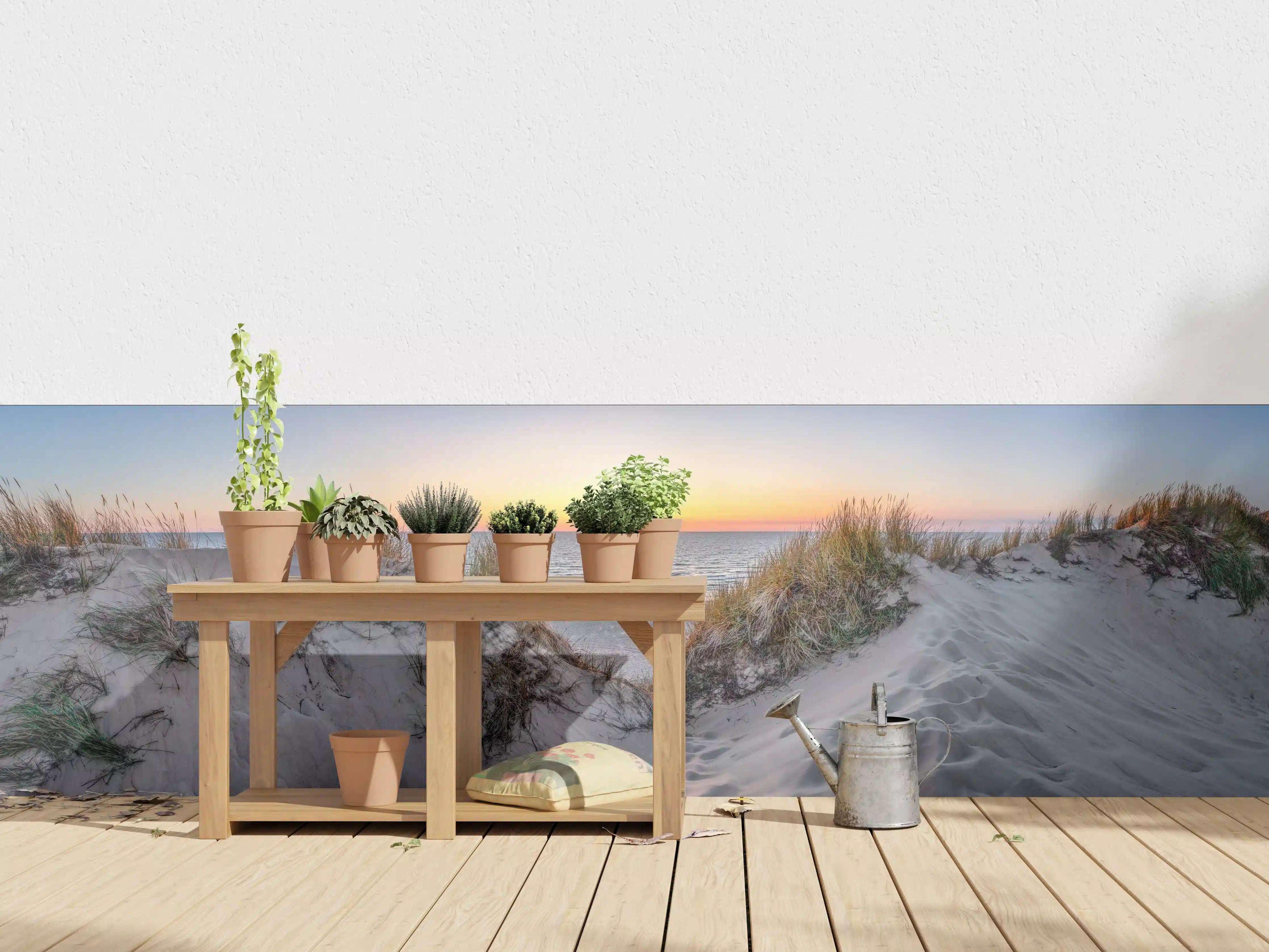 Wandverkleidung außen - Idyllischer Sonnenuntergang am Strand