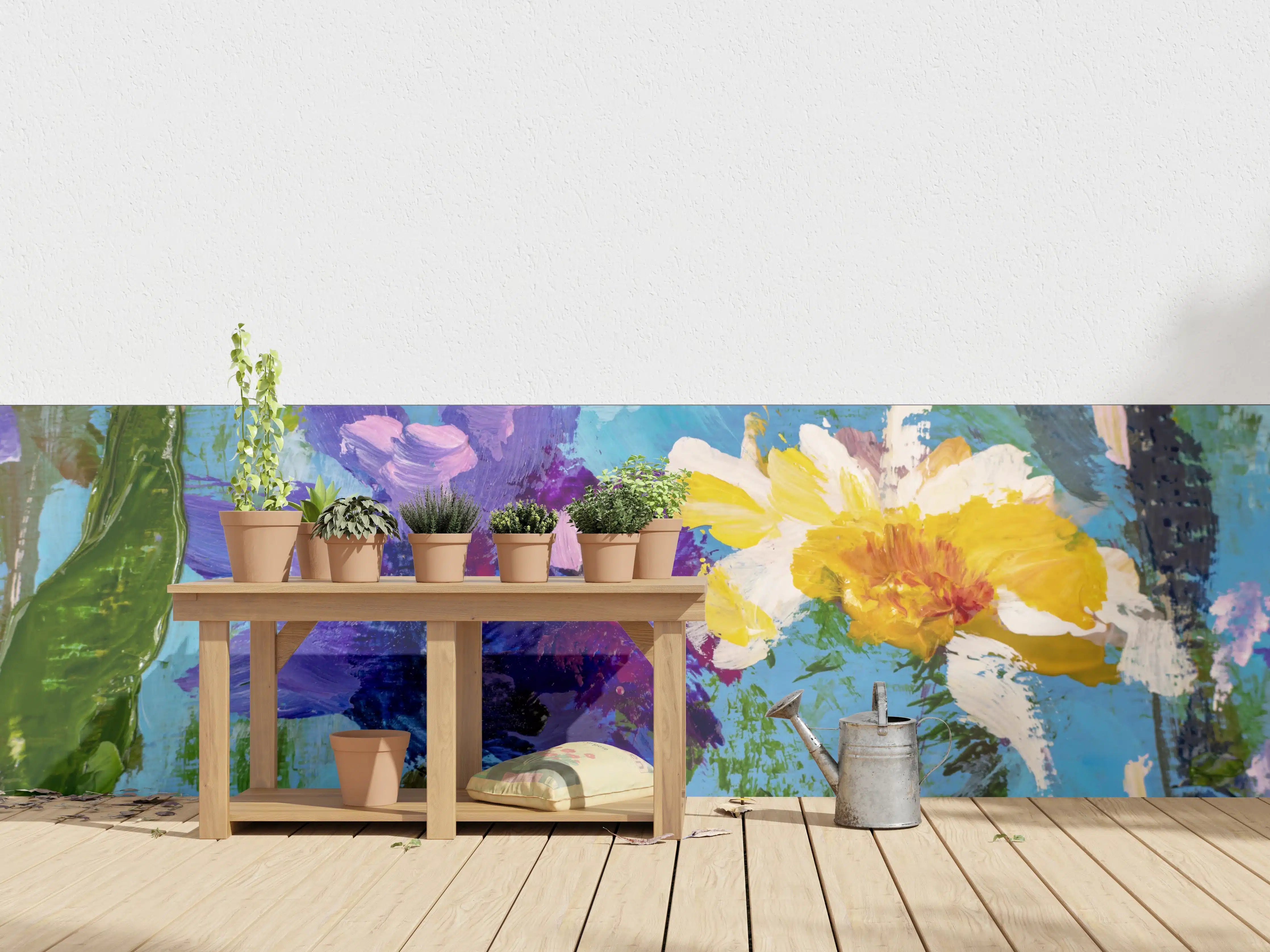 Wandverkleidung außen - Impressionistisches Blumen Gemälde