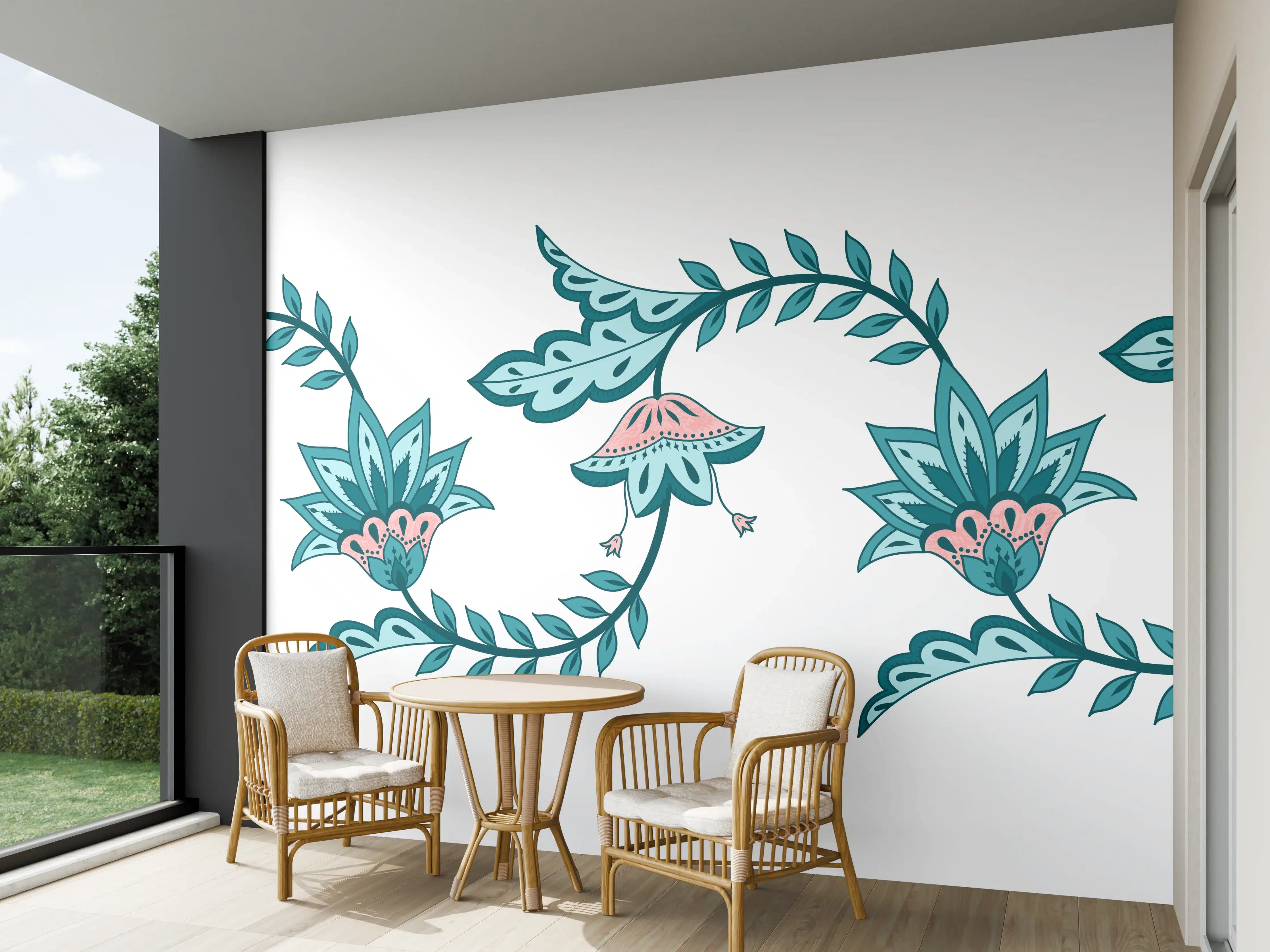 Wandverkleidung außen - Indisches Paisley Batik Muster