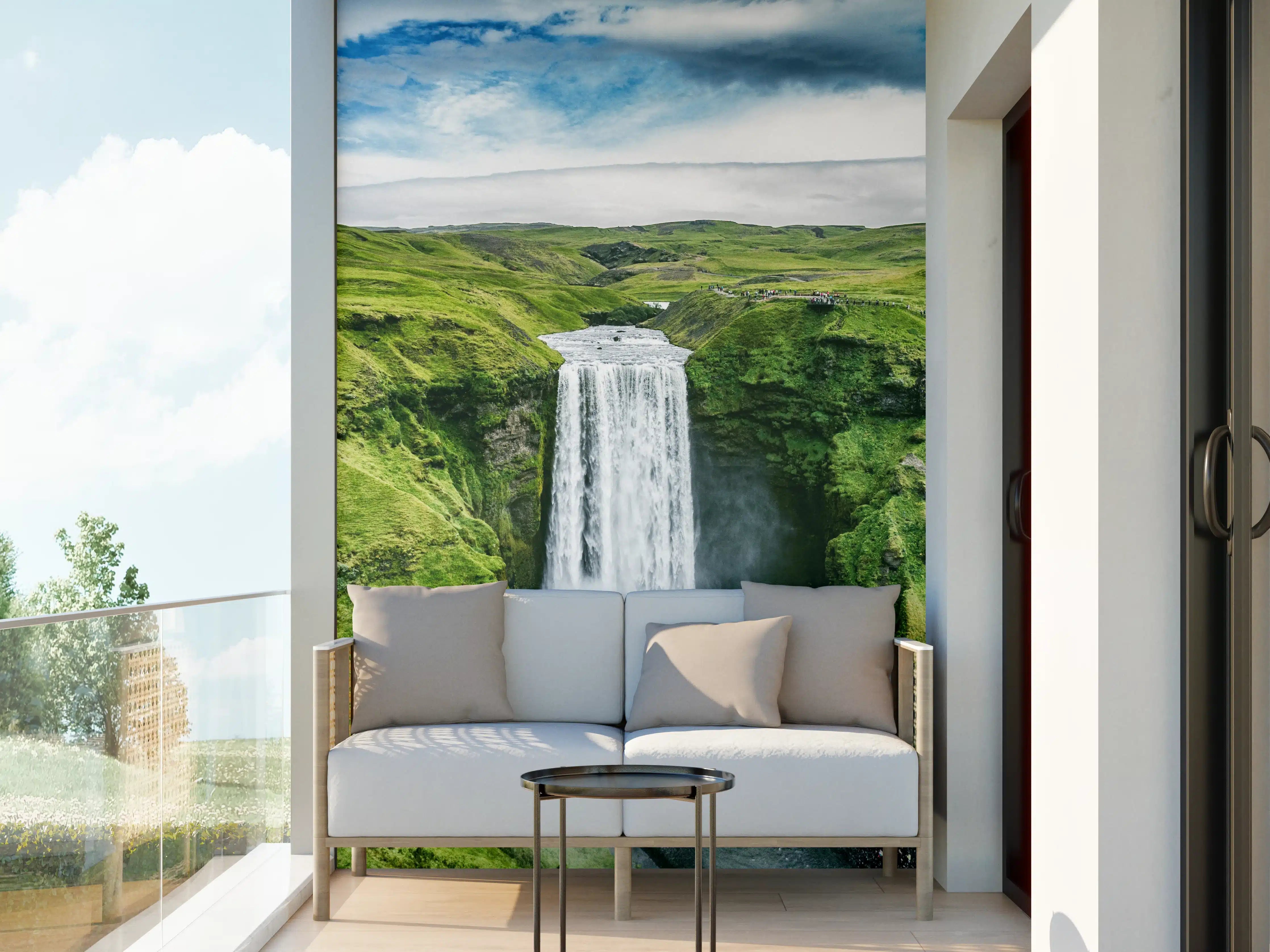 Wandverkleidung außen - Isländischer Wasserfall Skogafoss