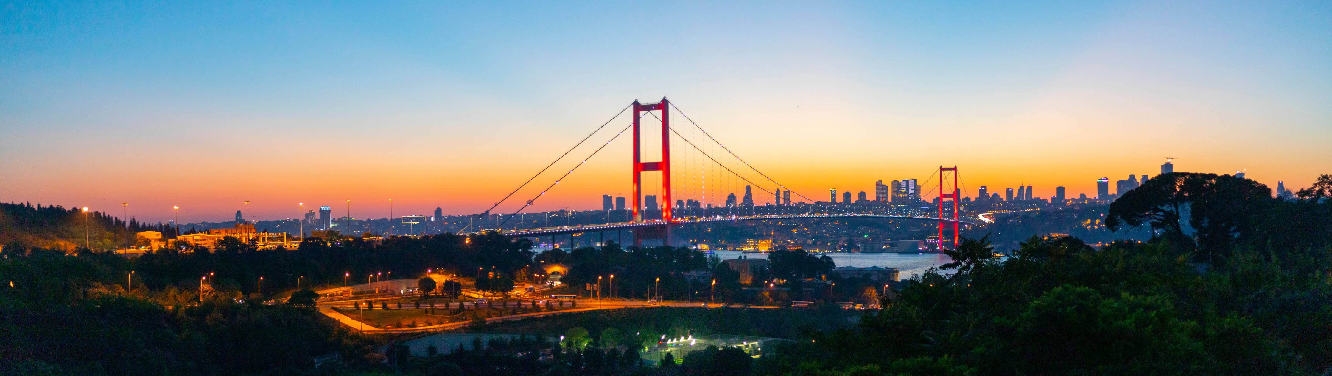 Wandverkleidung außen-Istanbul Skyline Sonnenuntergang