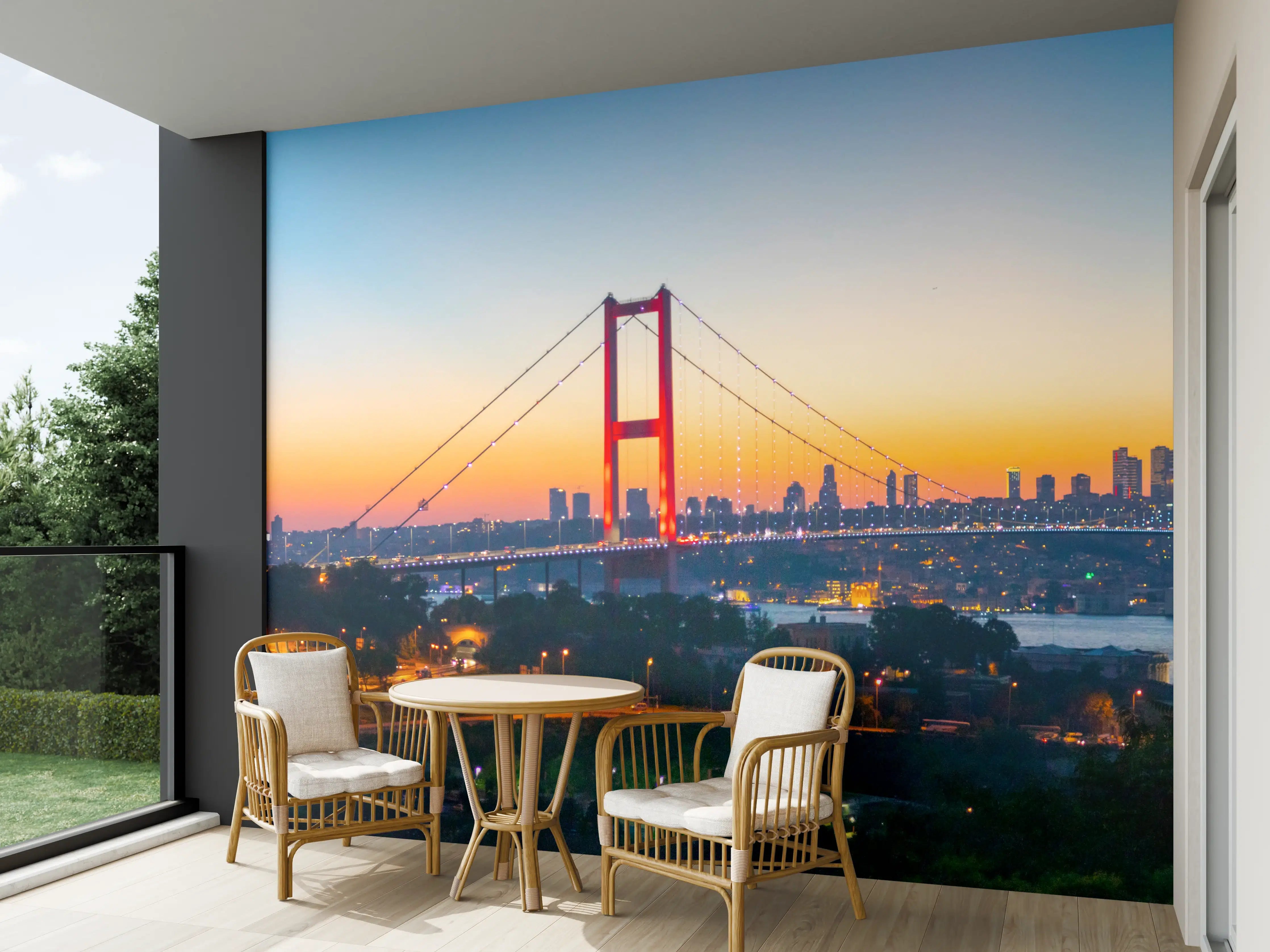 Wandverkleidung außen - Istanbul Skyline Sonnenuntergang