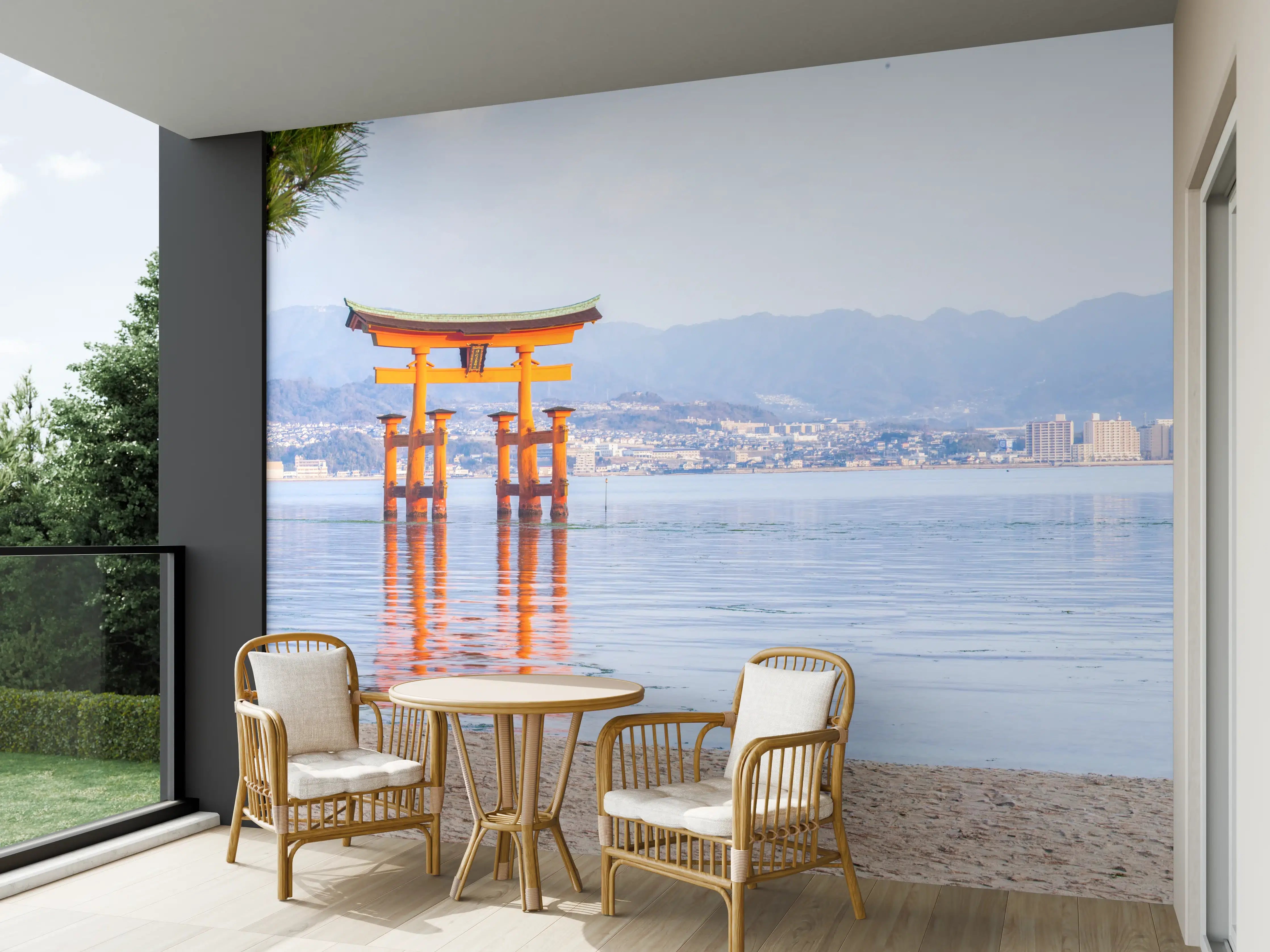 Wandverkleidung außen - Japanisches Torii am Meer