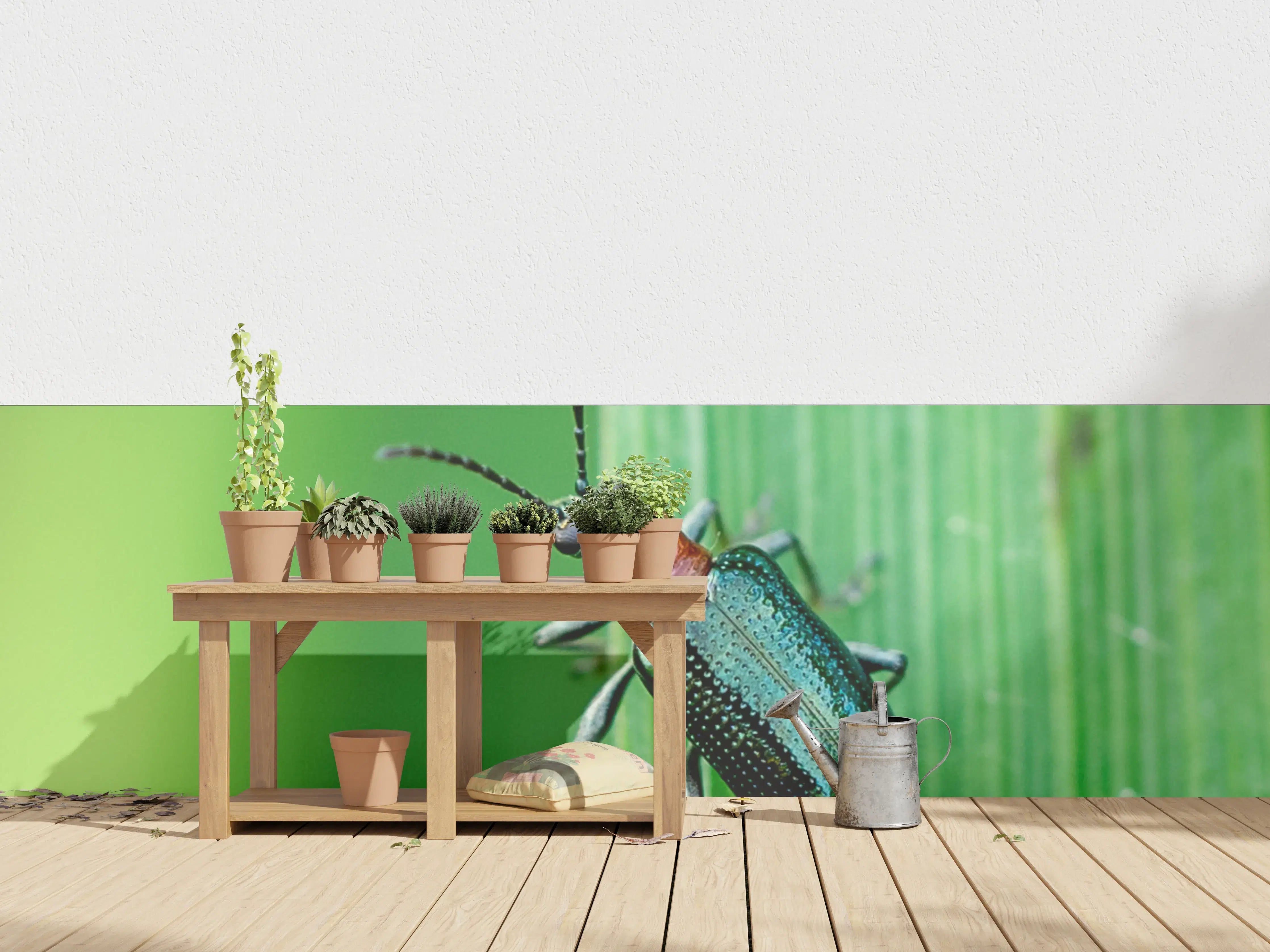 Wandverkleidung außen - Käfer auf Blatt