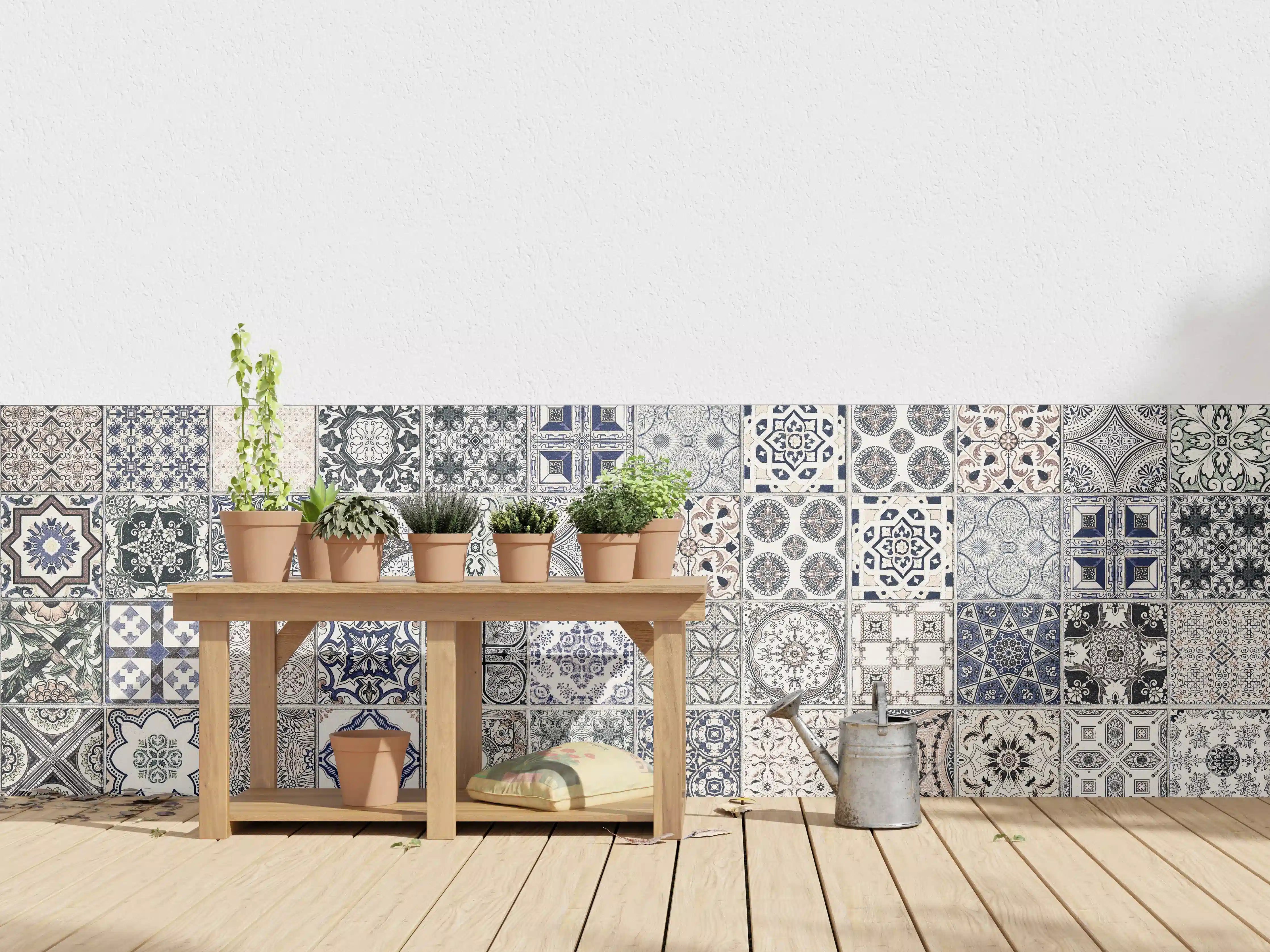 Wandverkleidung außen - Keramik-Patchwork im arabischen Stil
