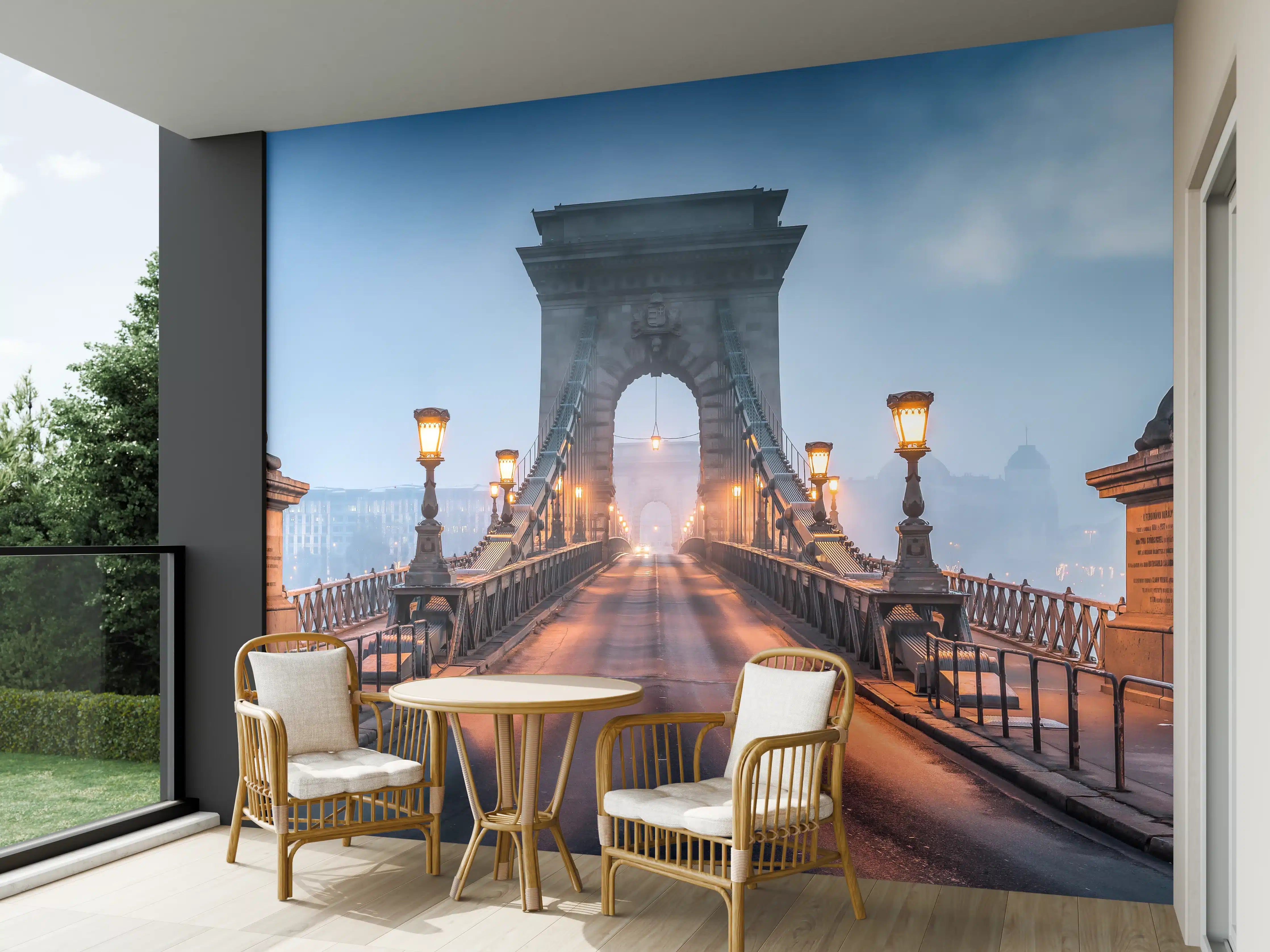 Wandverkleidung außen - Kettenbrücke Panorama in Budapest