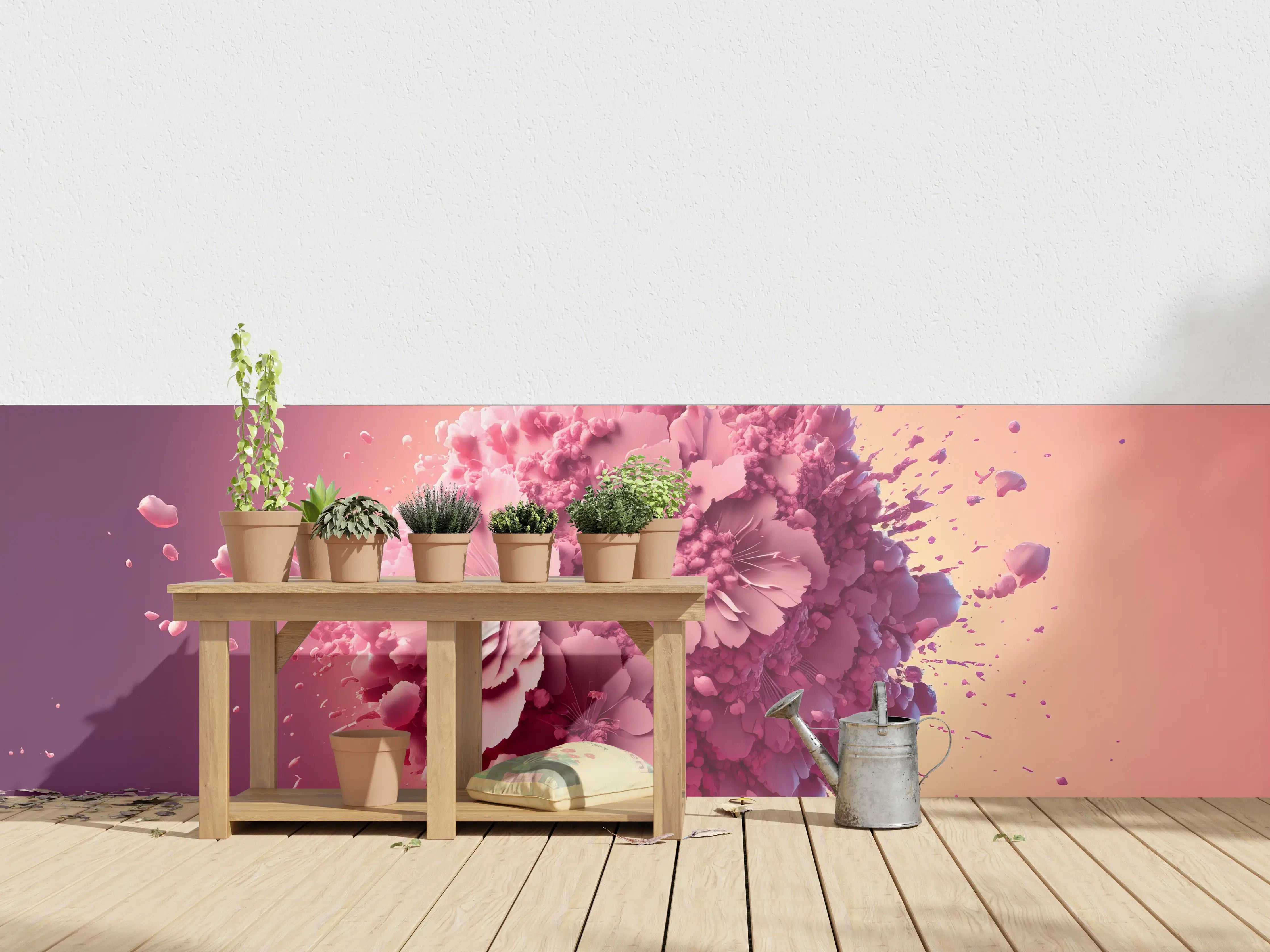 Wandverkleidung außen - Kirschblüten Explosion Rosa