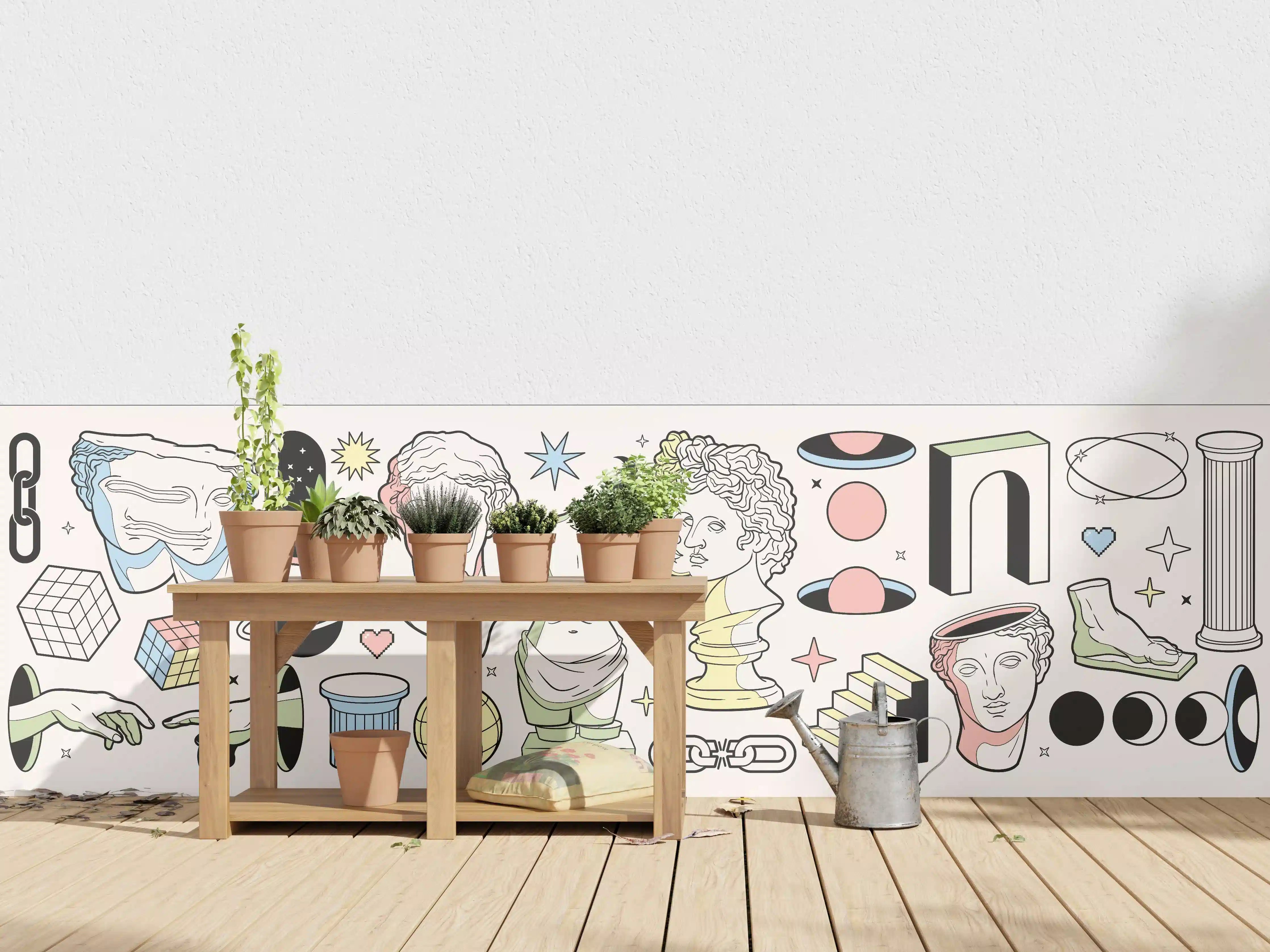Wandverkleidung außen - Klassik-Inspirierte Illustrationsreihe