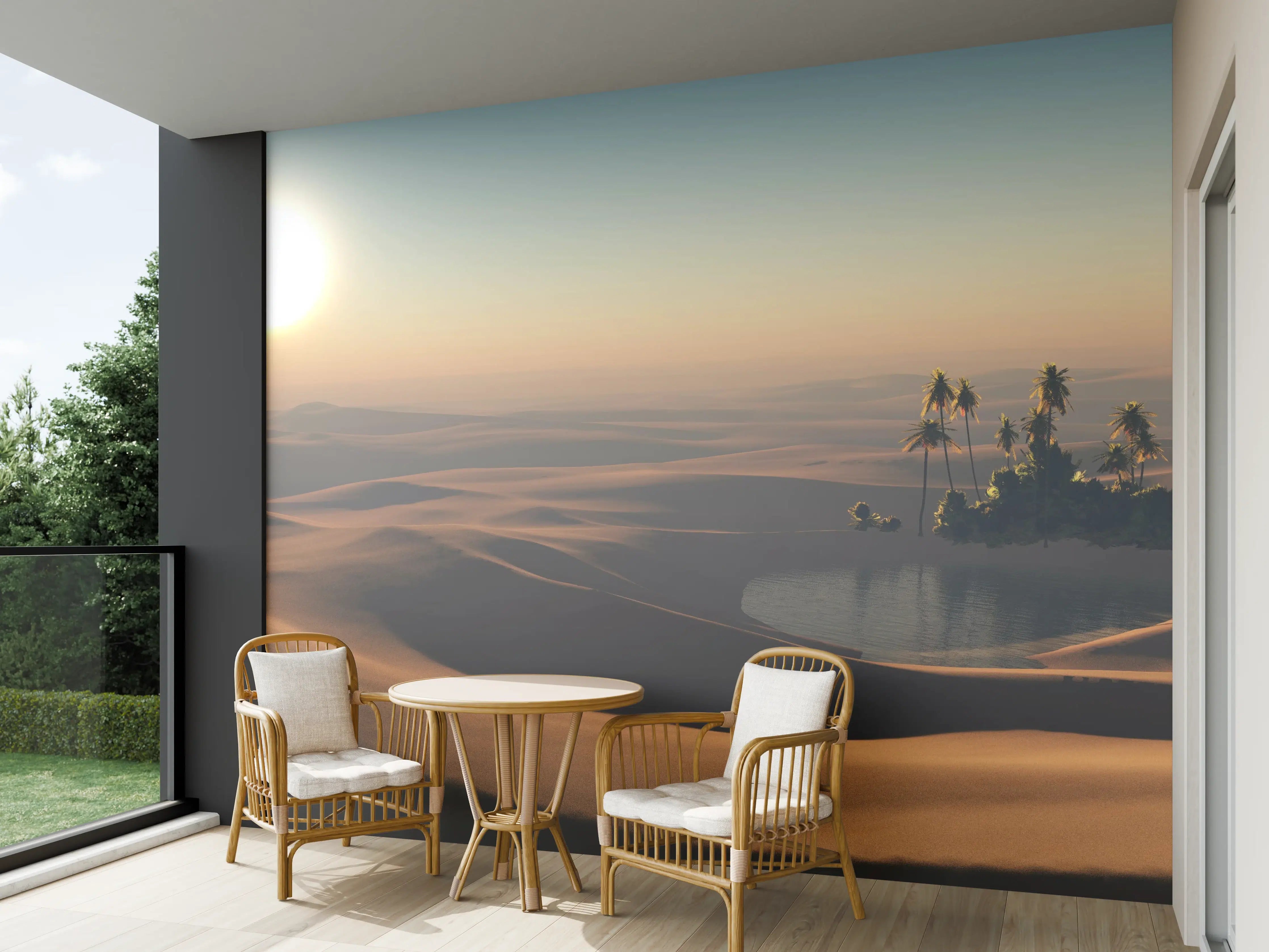 Wandverkleidung außen - Kleine Oase in der heißen Wüste