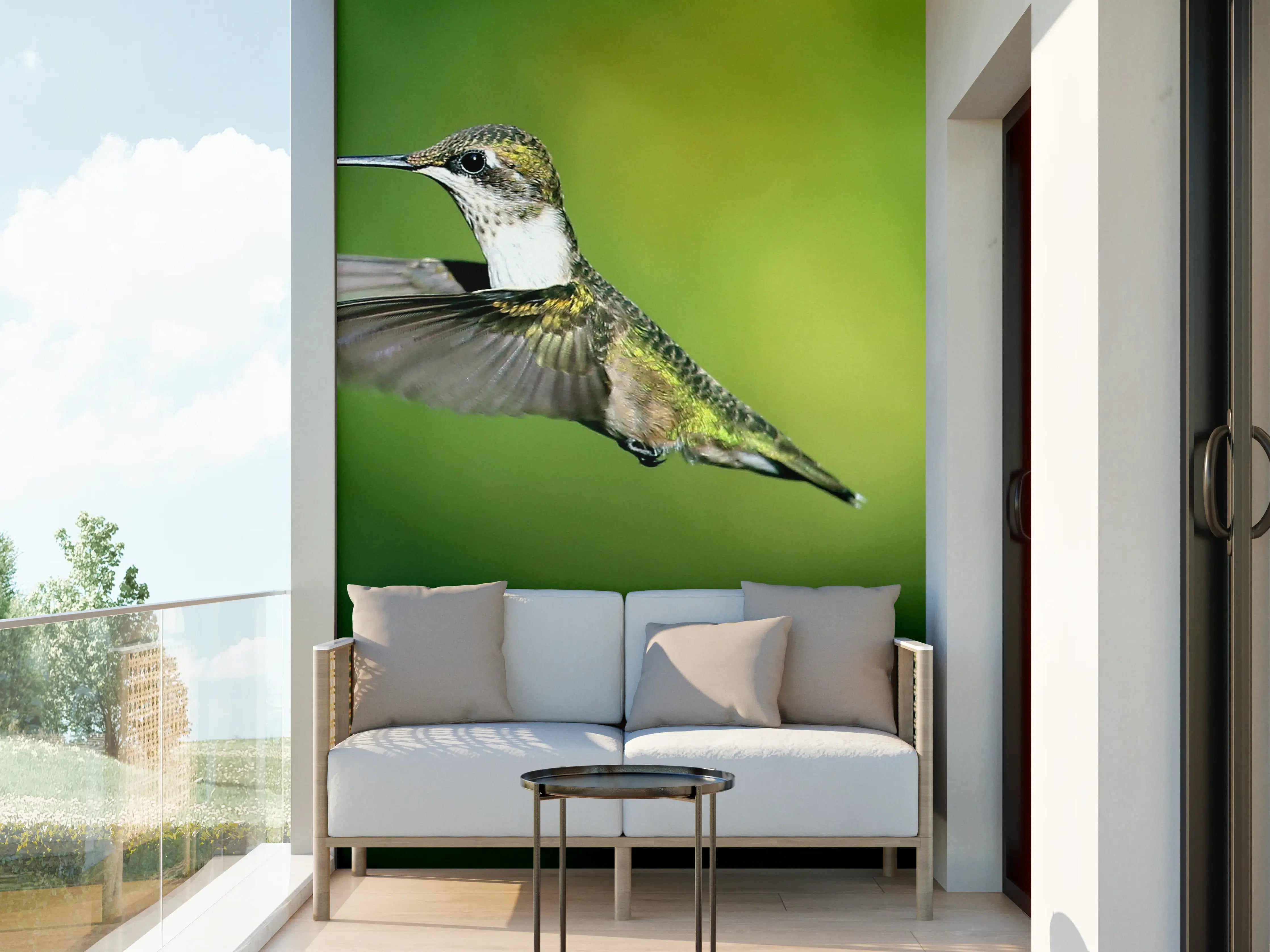Wandverkleidung außen - Kolibri-Weibchen im Flug