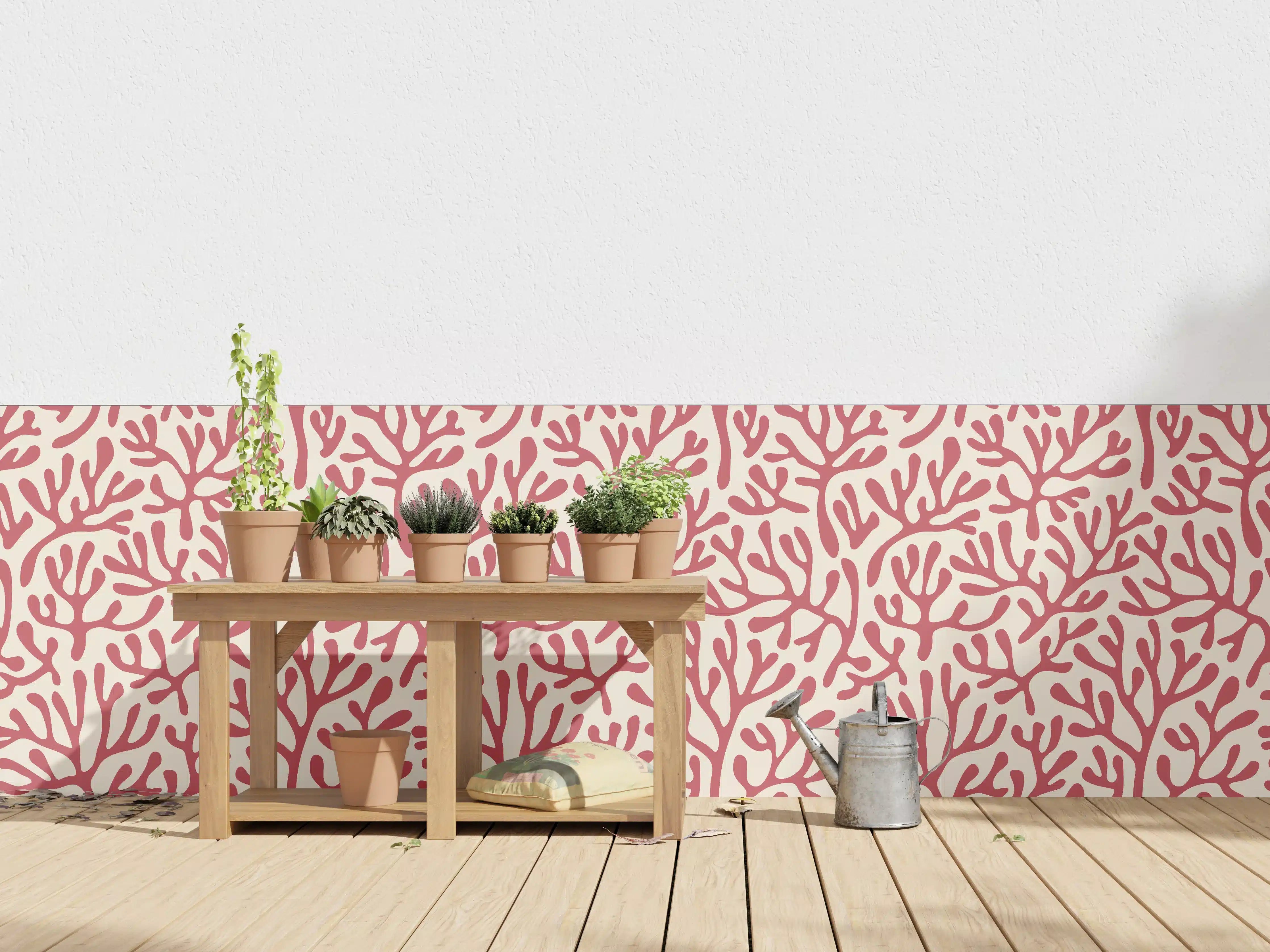Wandverkleidung außen - Korallenmuster Rot-Beige