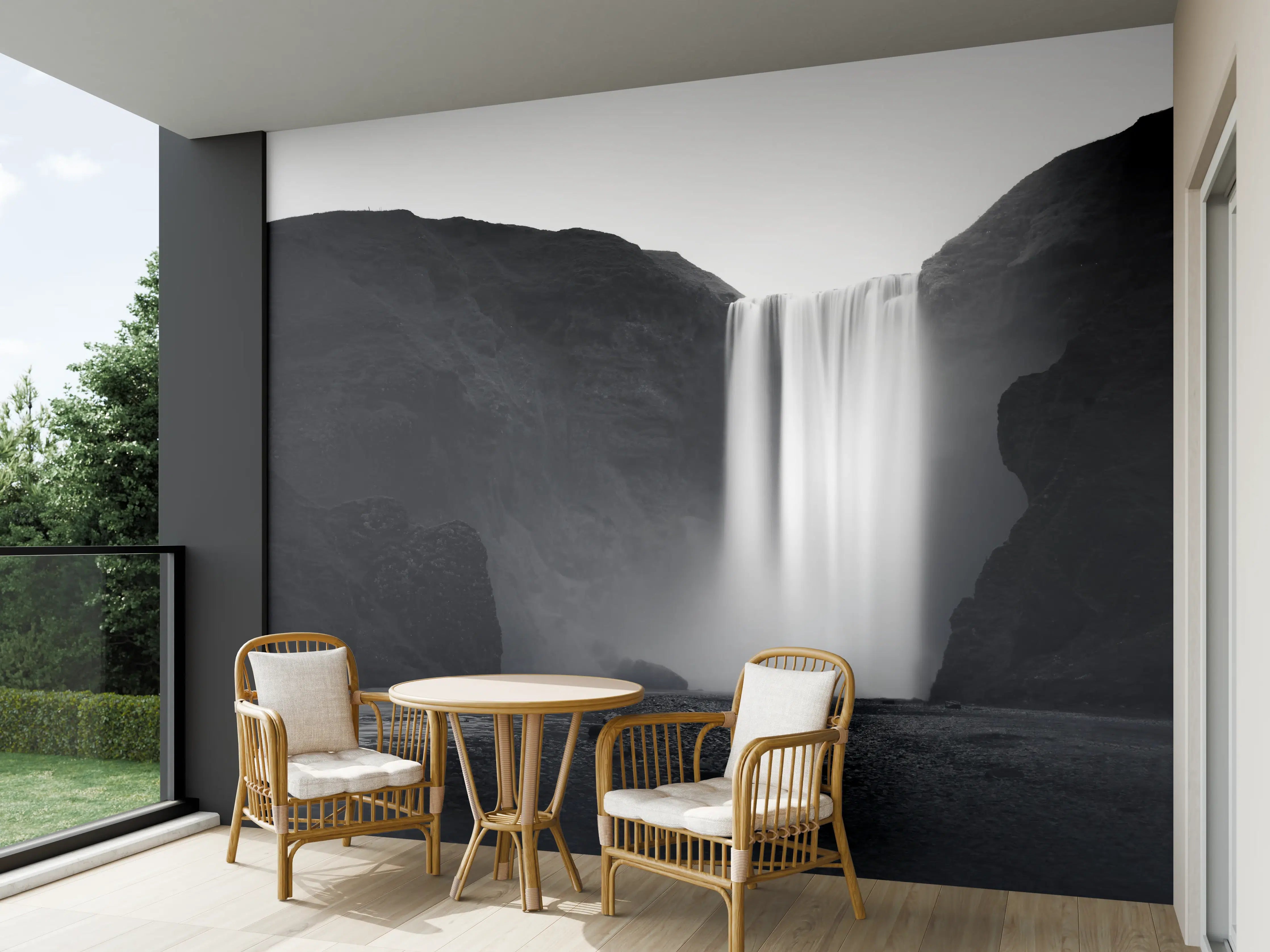 Wandverkleidung außen - Kunstfotografie - Skogafoss Wasserfall, Island