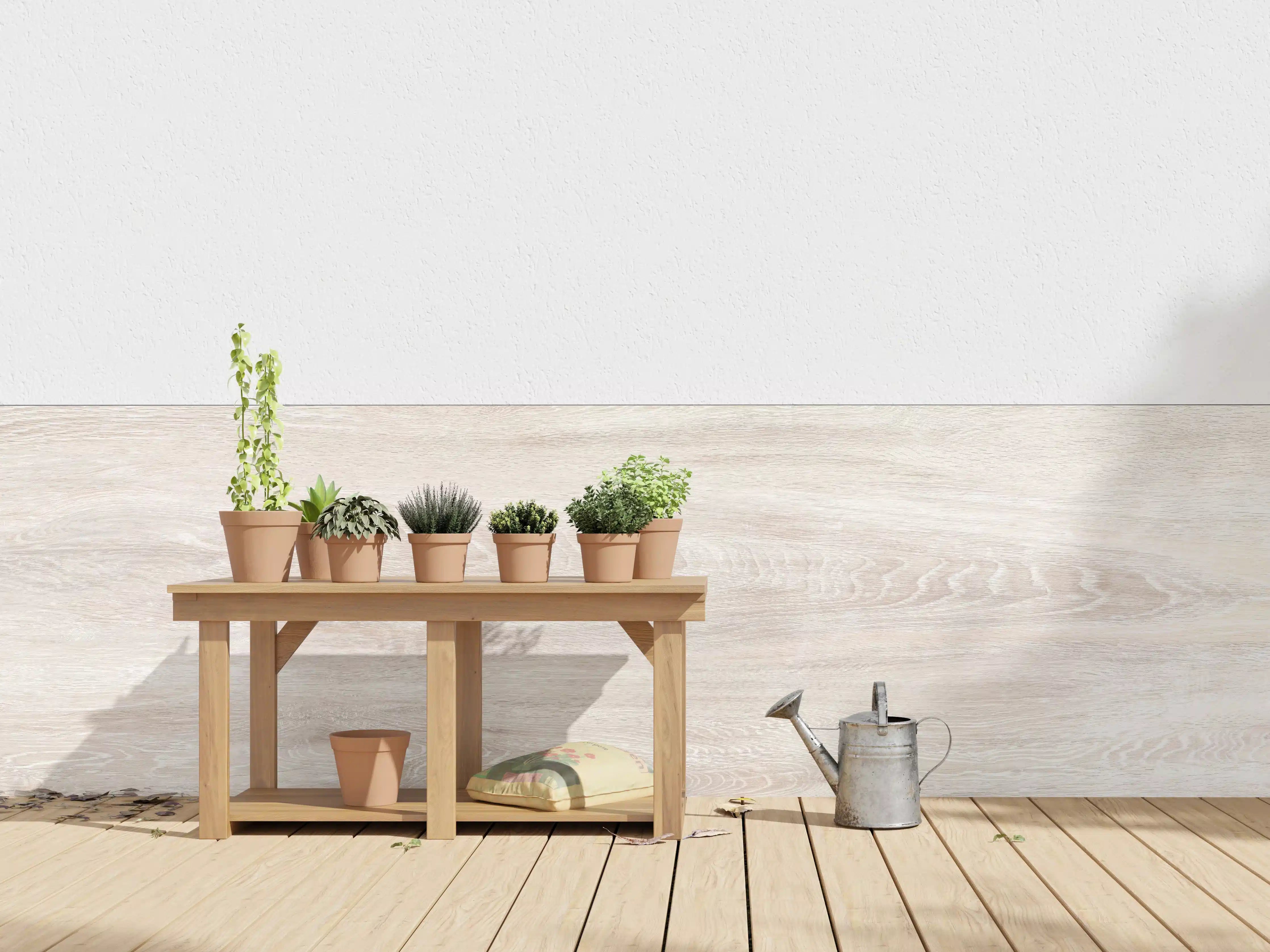 Wandverkleidung außen - Lange beige Holzplatte