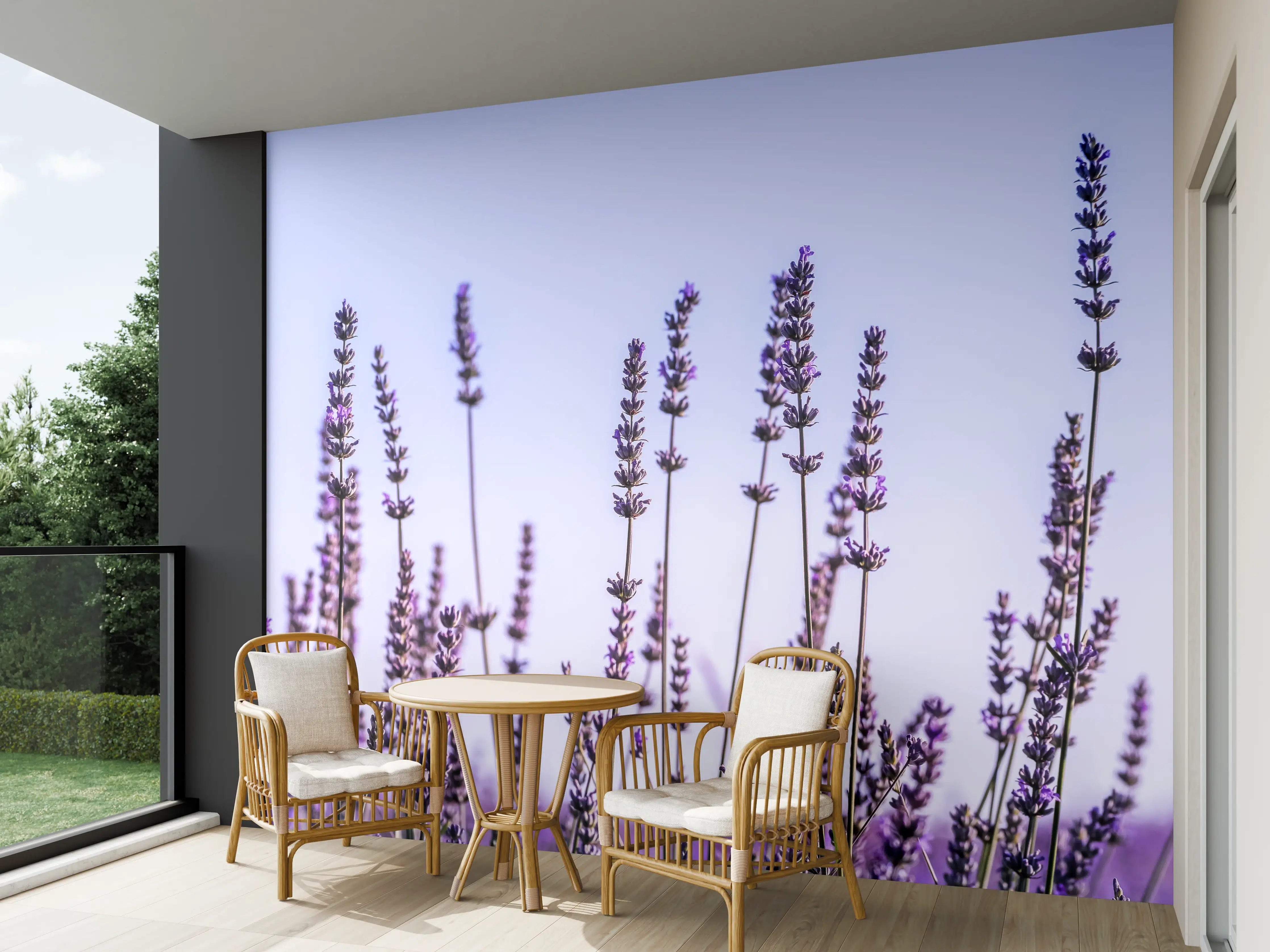 Wandverkleidung außen - Lavendelfeld in Lila-Blau