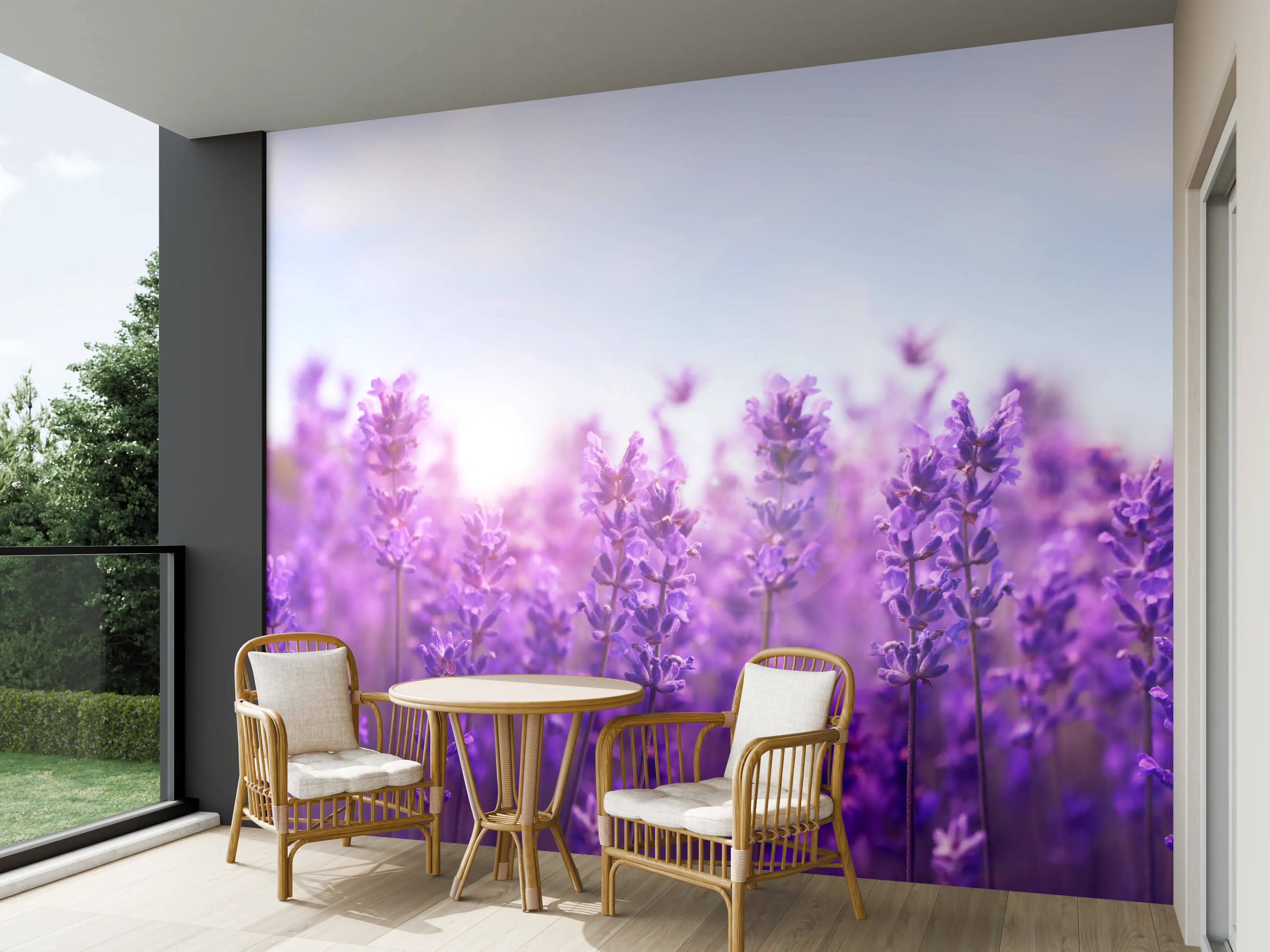 Wandverkleidung außen - Lavendelfeld in Lila