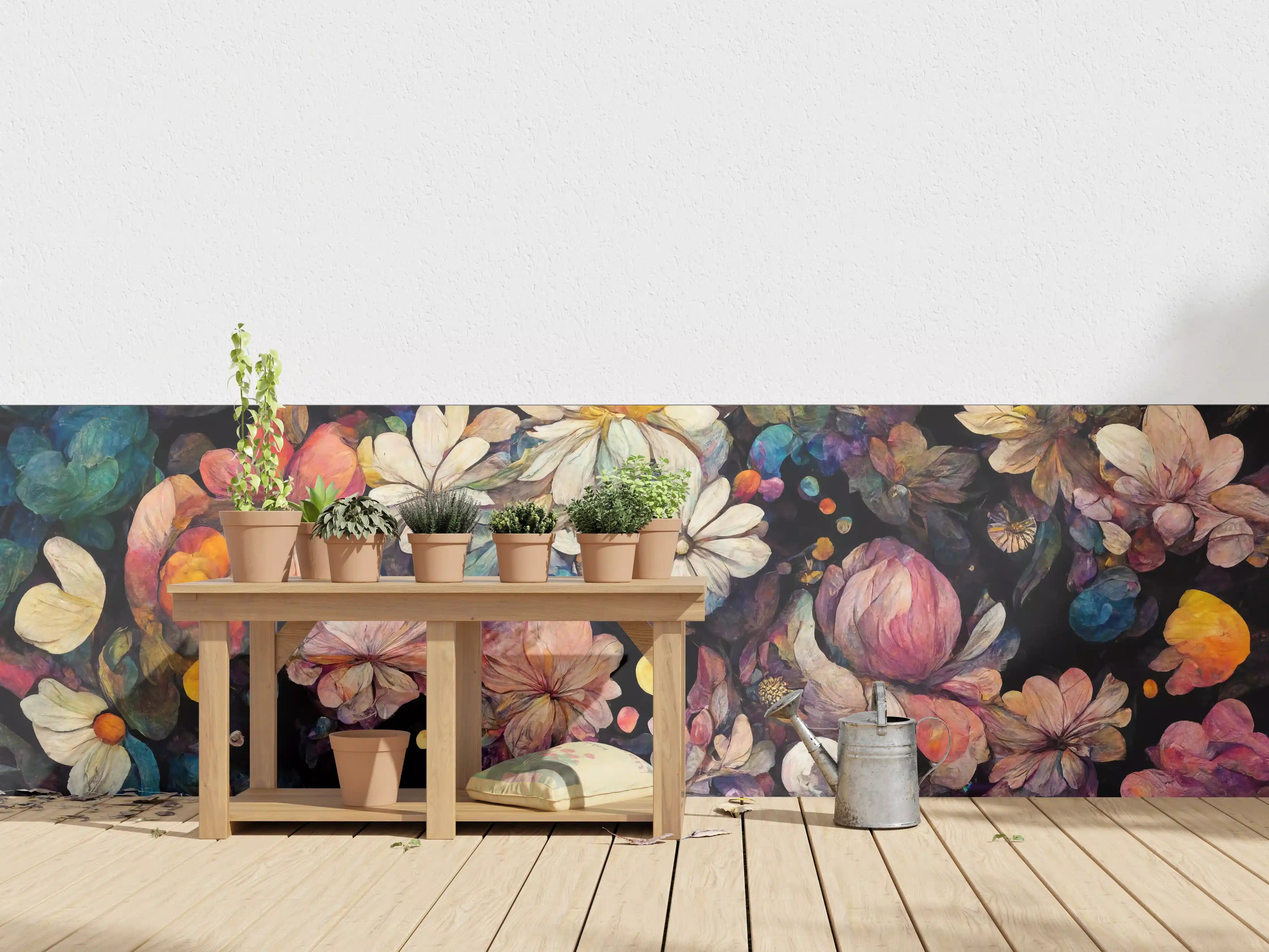 Wandverkleidung außen - Lebendige Blumenimpressionen mit bunten Akzenten