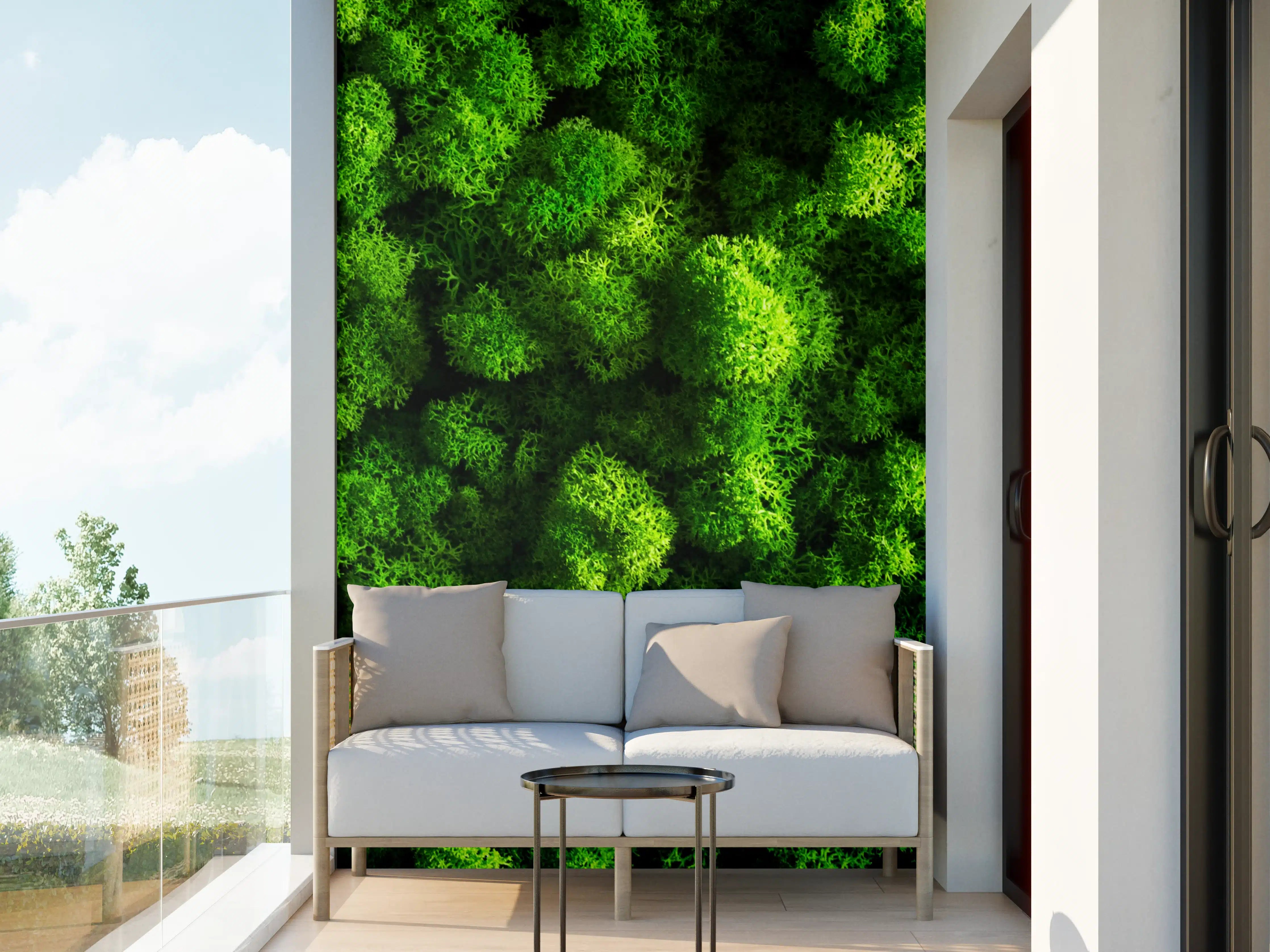 Wandverkleidung außen - Lebendiges Grünmuster mit dichter Vegetation